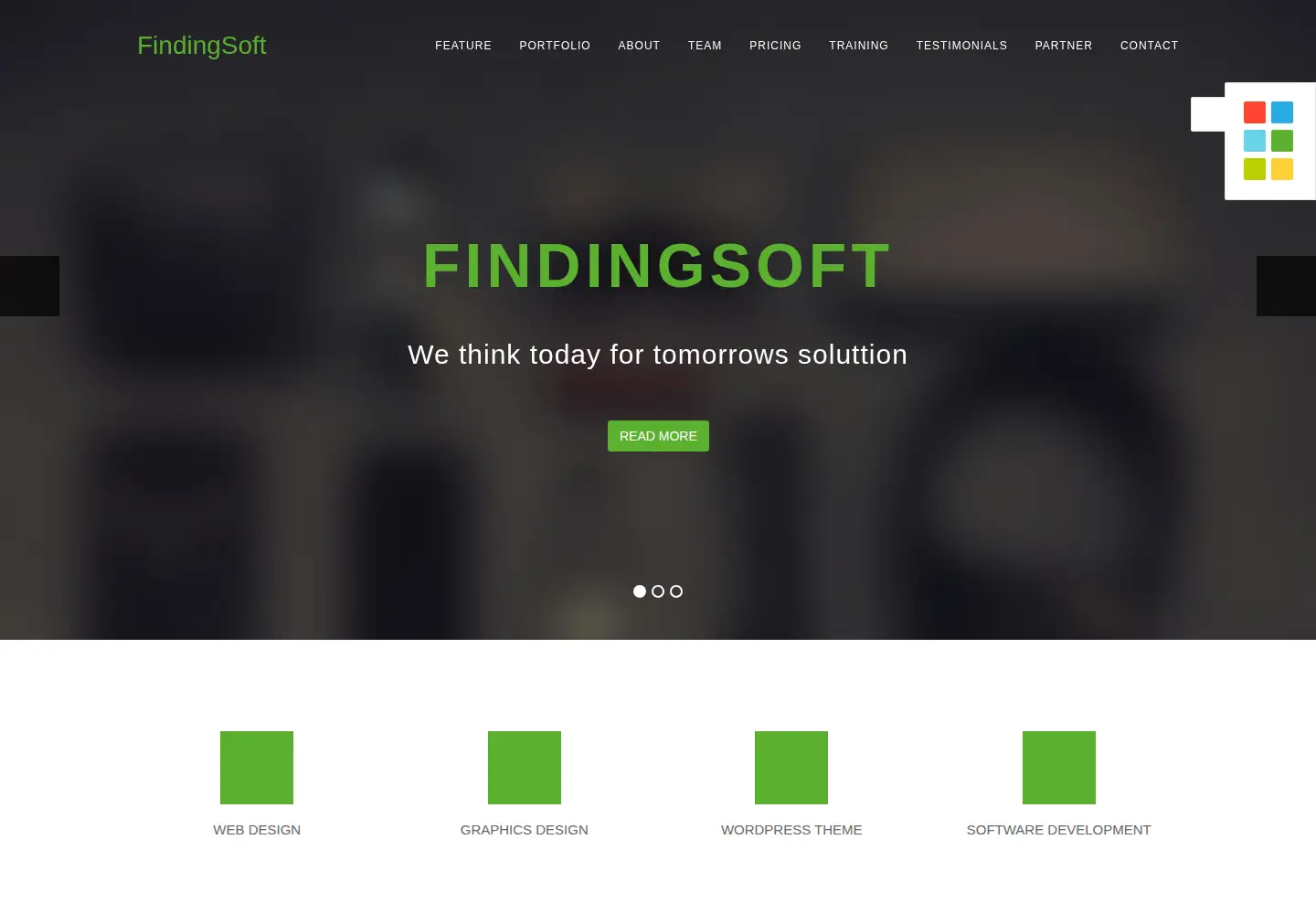Captured homepage of findingsoft.com in the current scan