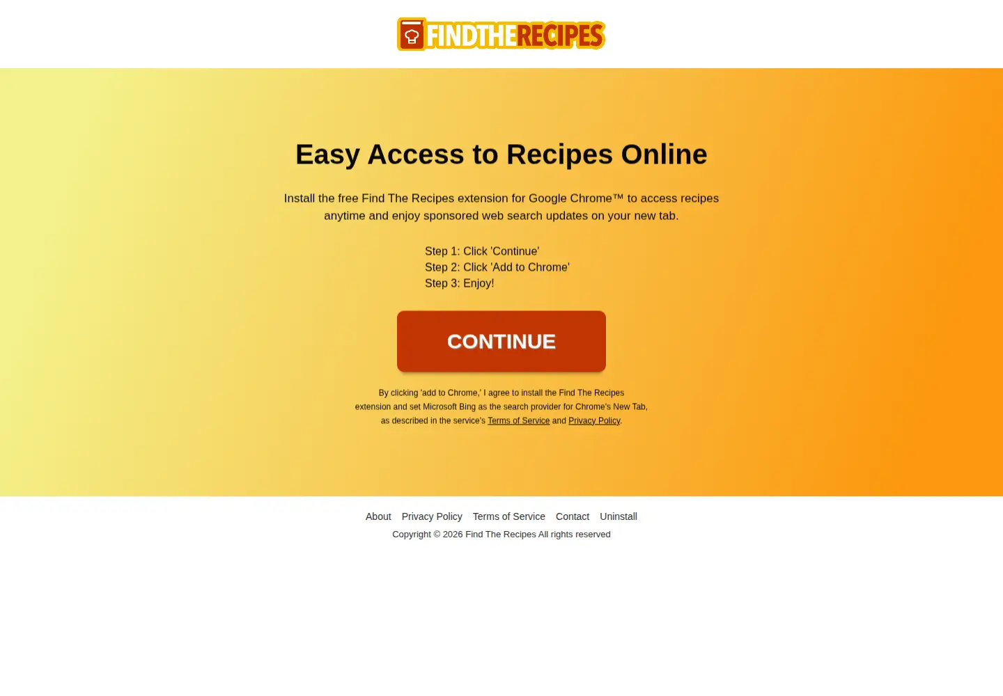 Screenshot of findtherecipe.com