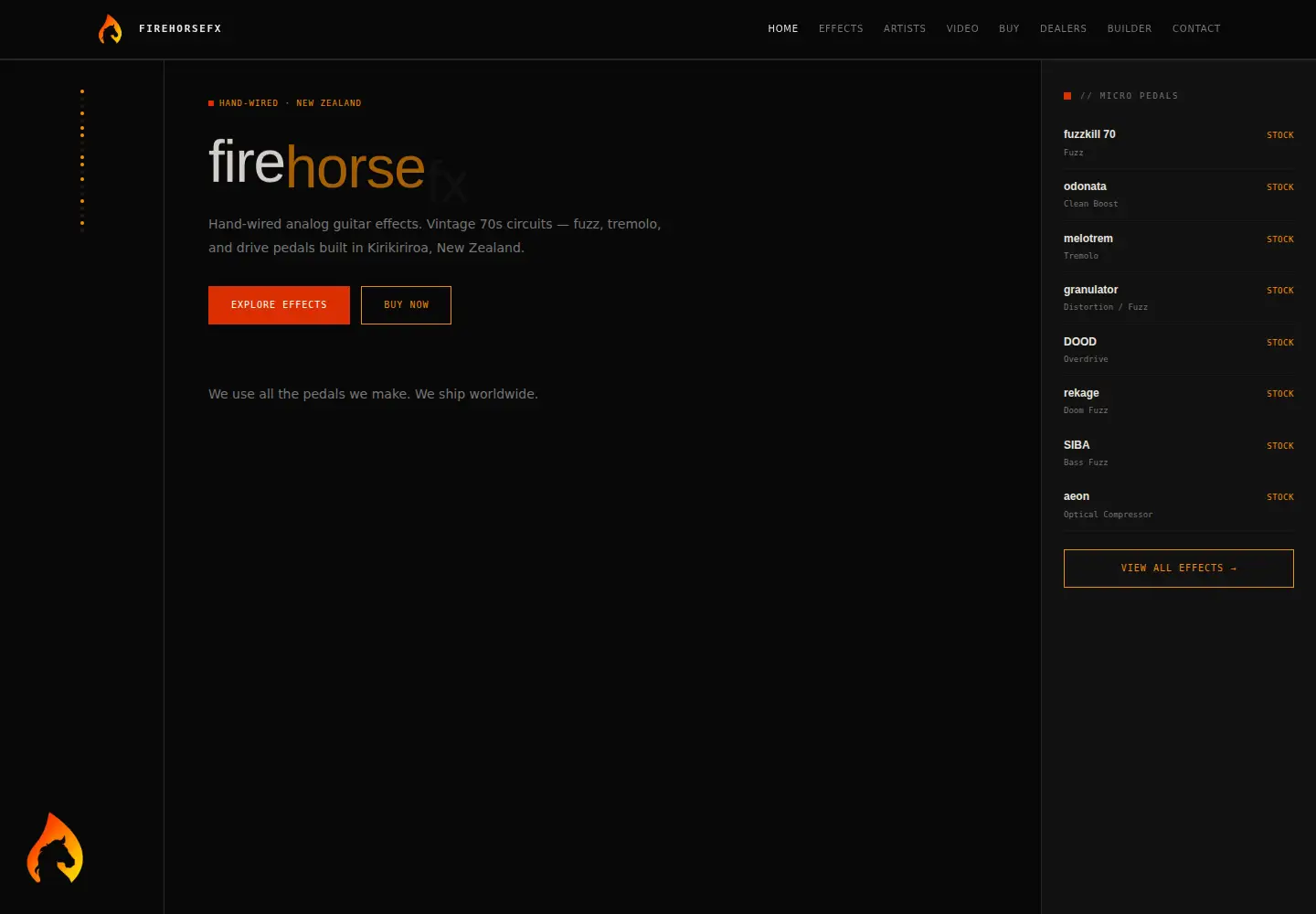 Captured homepage of firehorsefx.com in the current scan