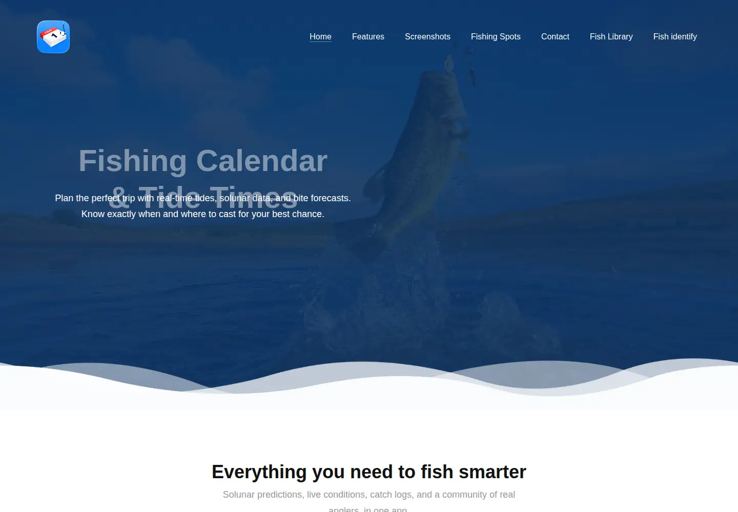 Screenshot of fishingcalendarapp.com