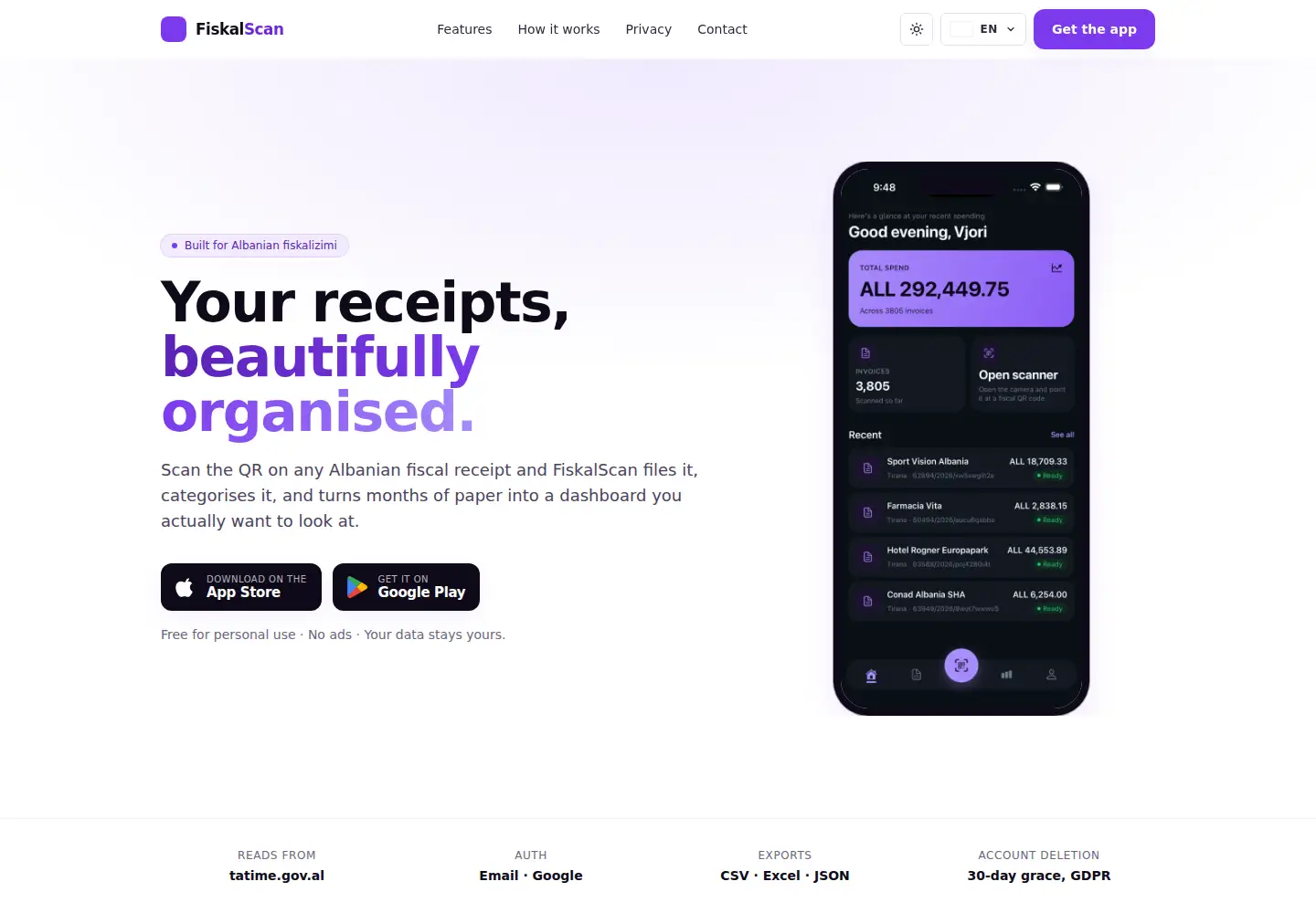 Captured homepage of fiskalscan.com in the current scan