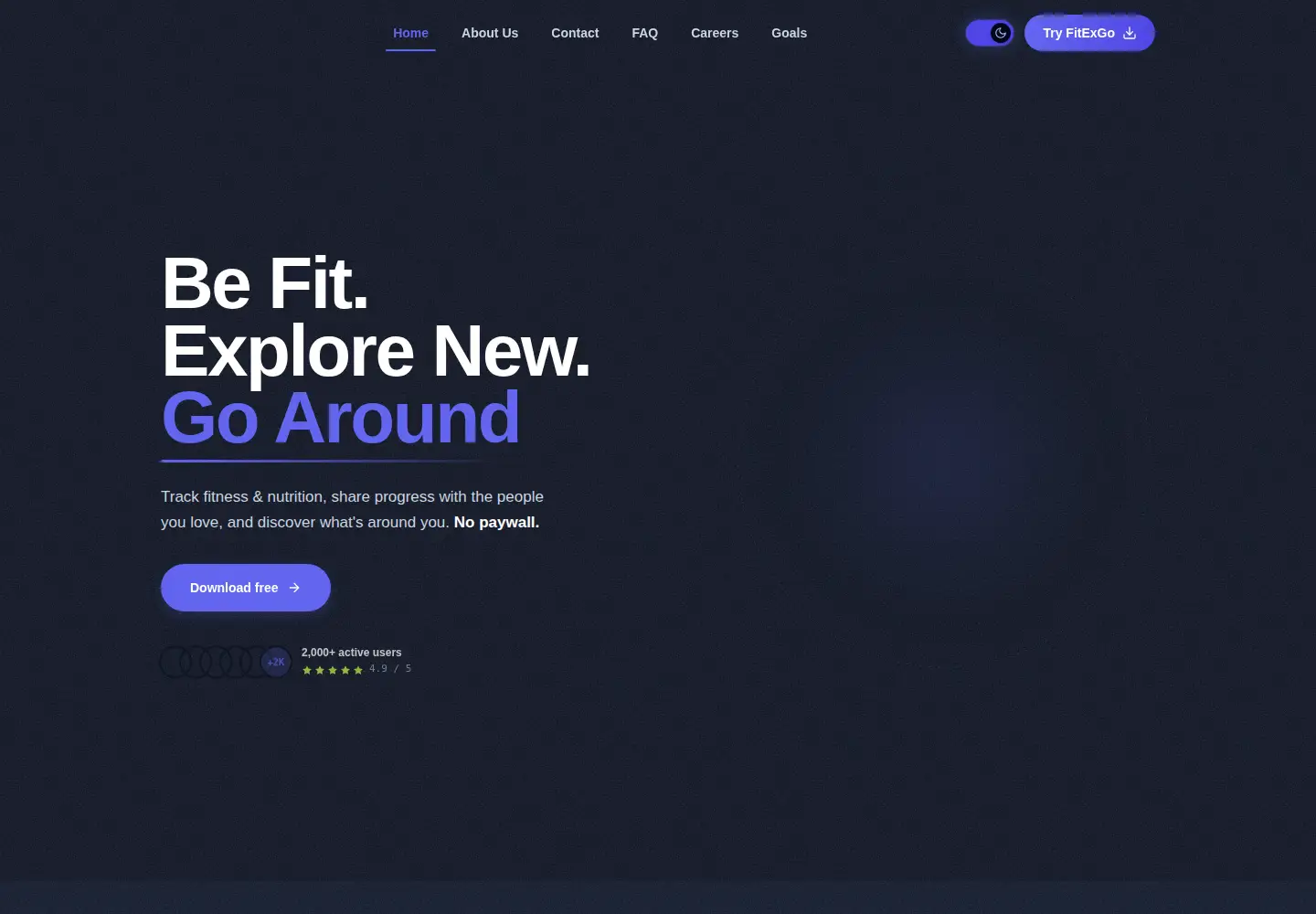 Captured homepage of fitexgo.com in the current scan