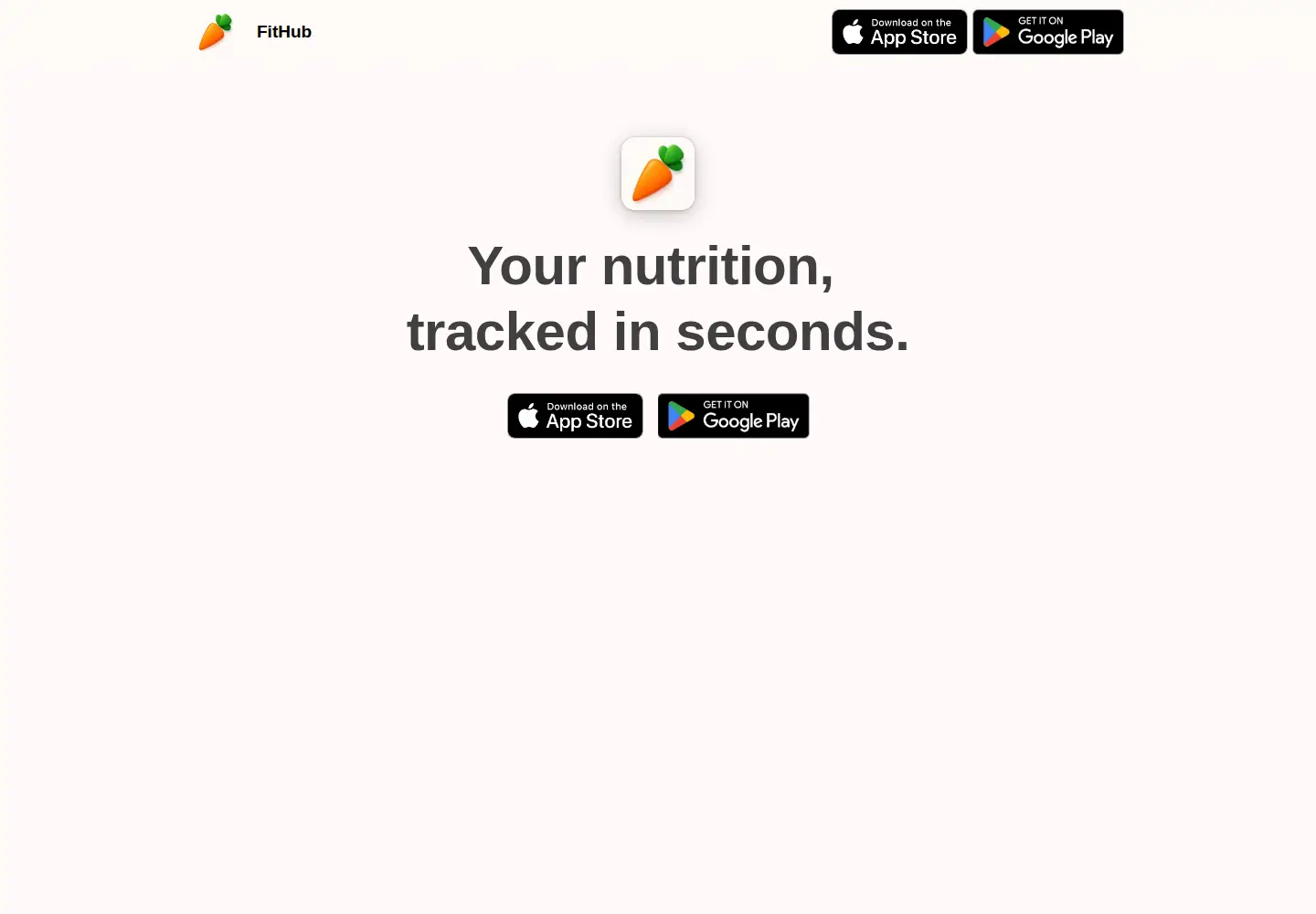 Captured homepage of fithubtrack.com in the current scan