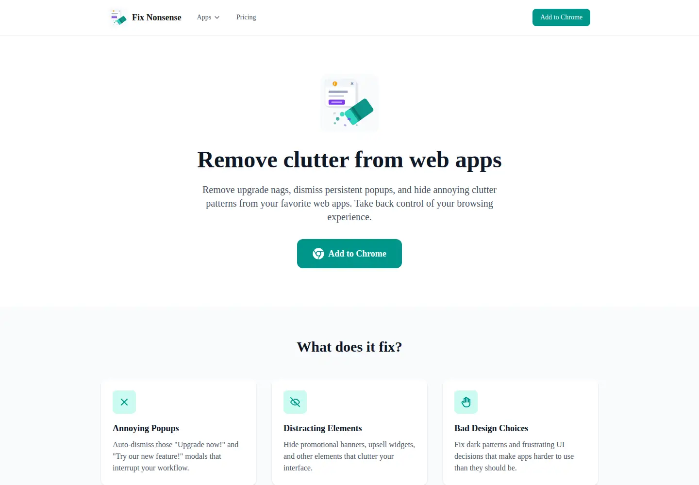 Screenshot of fixnonsense.com