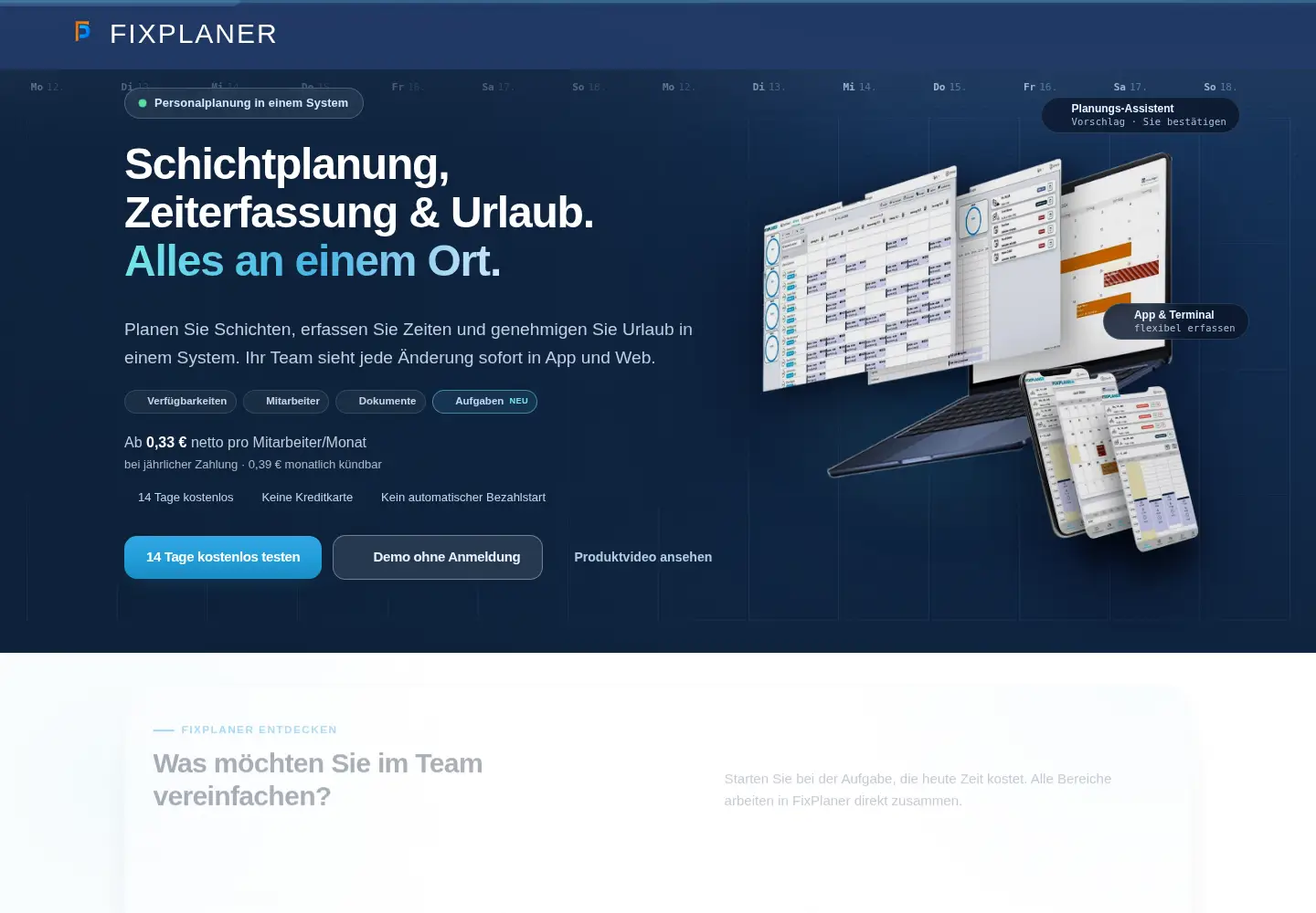 Screenshot of fixplaner.com