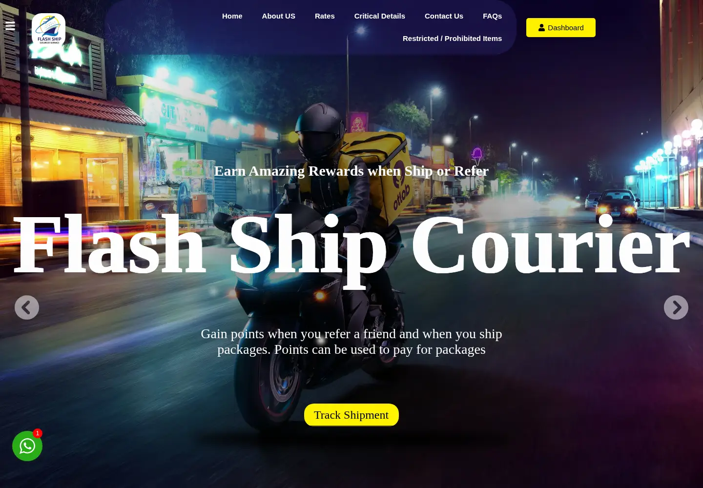 Captured homepage of flashshipjm.com in the current scan
