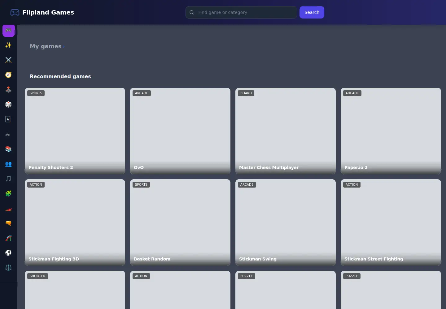 Screenshot of fliplandgames.com