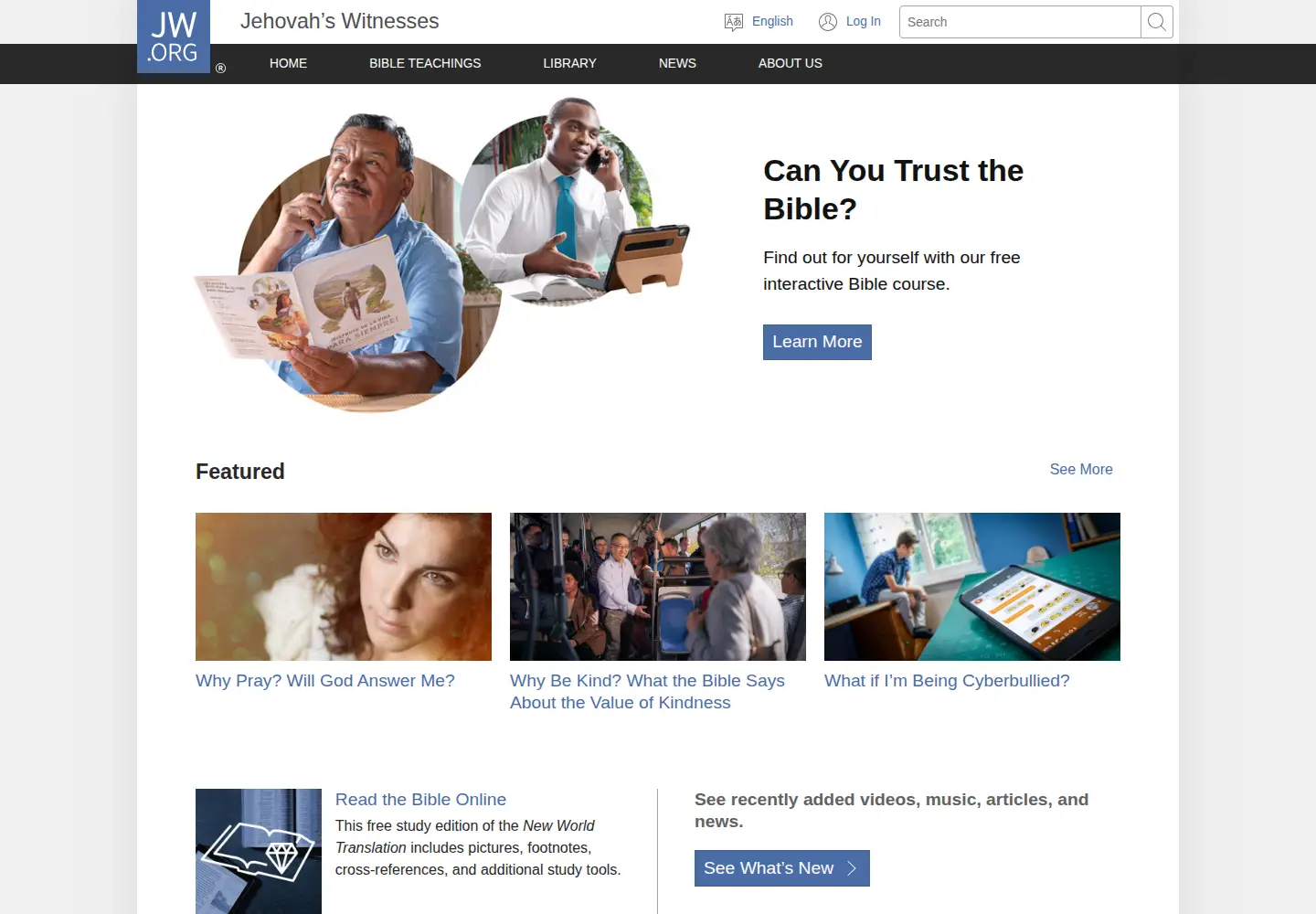 Screenshot of jw.org