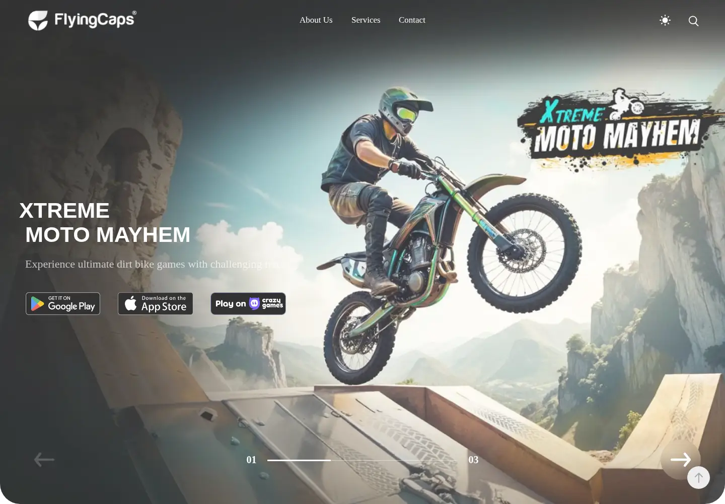 Captured homepage of flyingcapsstudios.com in the current scan