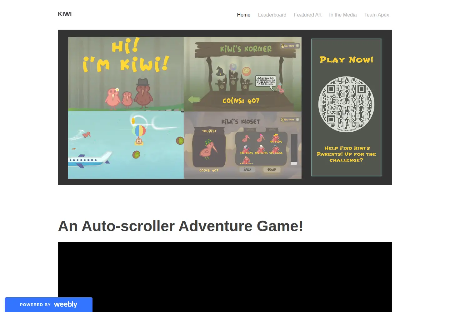 Screenshot of flyingkiwigame.com