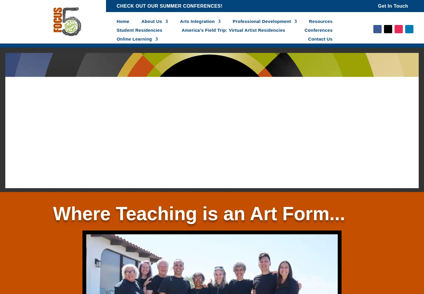 Screenshot of focus5artsintegration.com