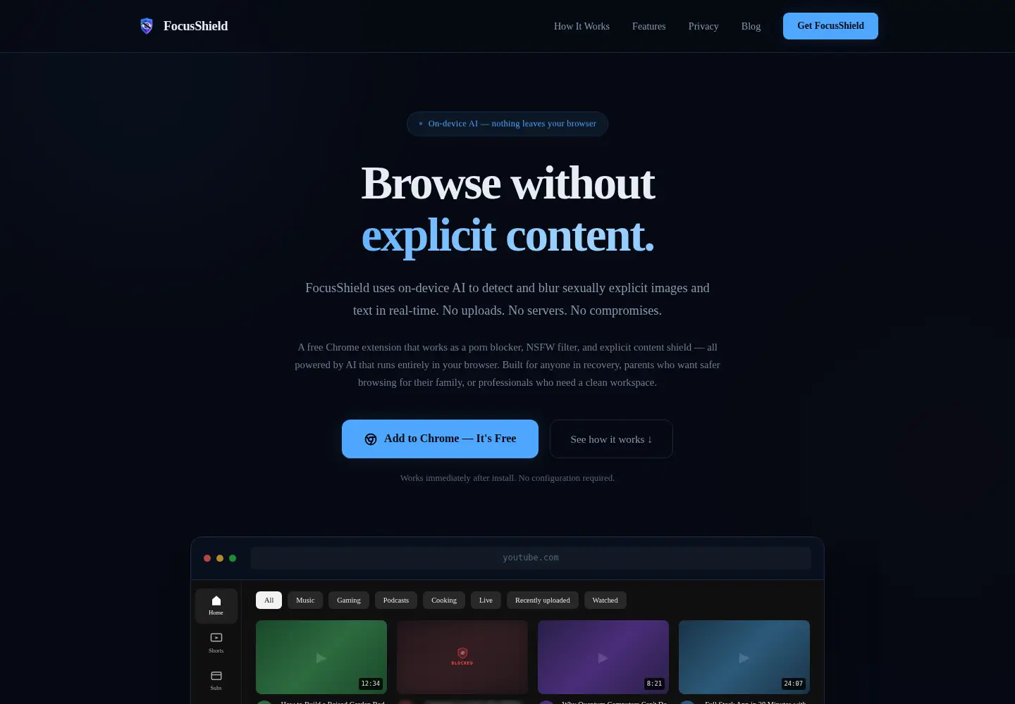 Screenshot of focusshieldapp.com