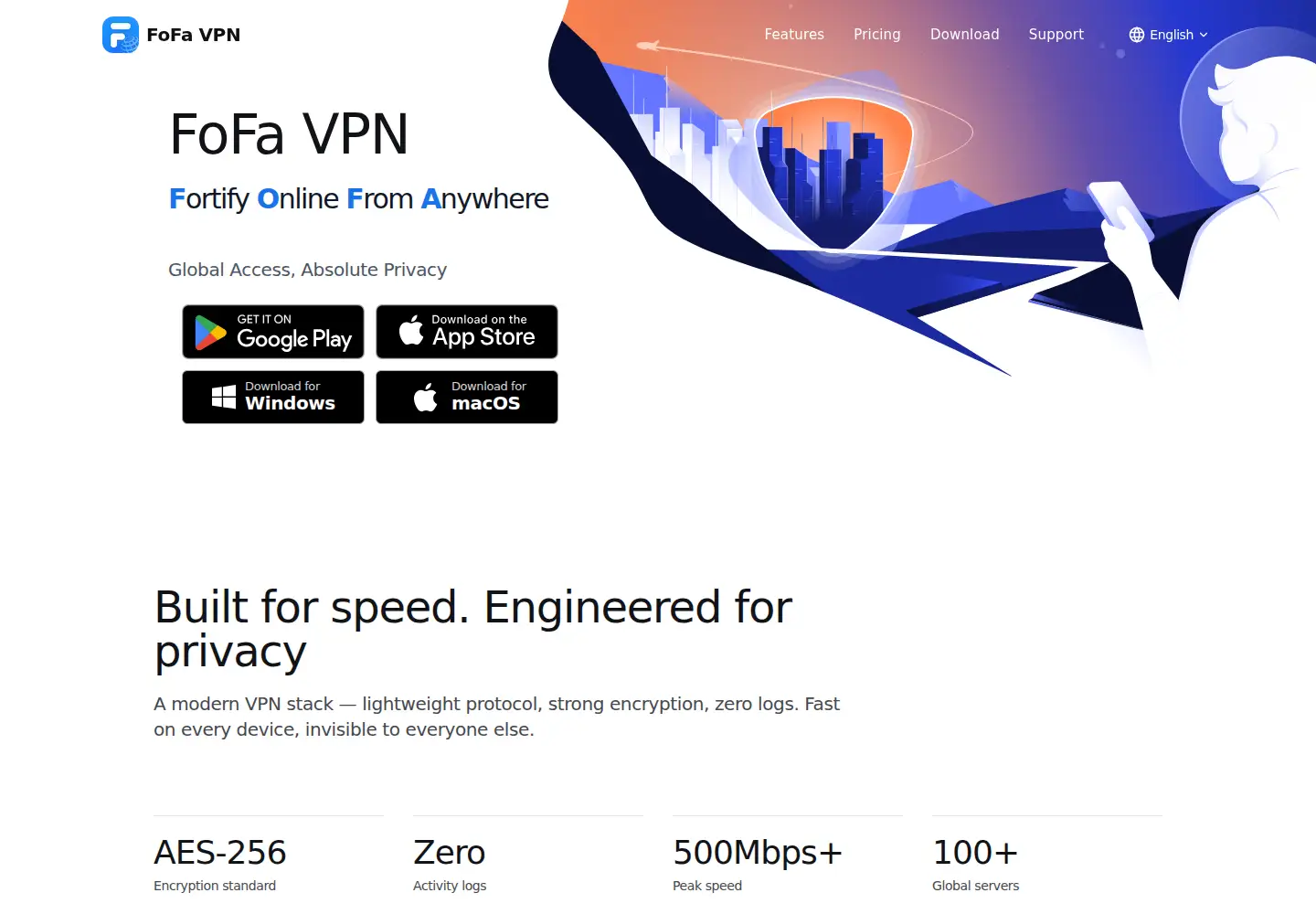 Captured homepage of fofavpn.com in the current scan
