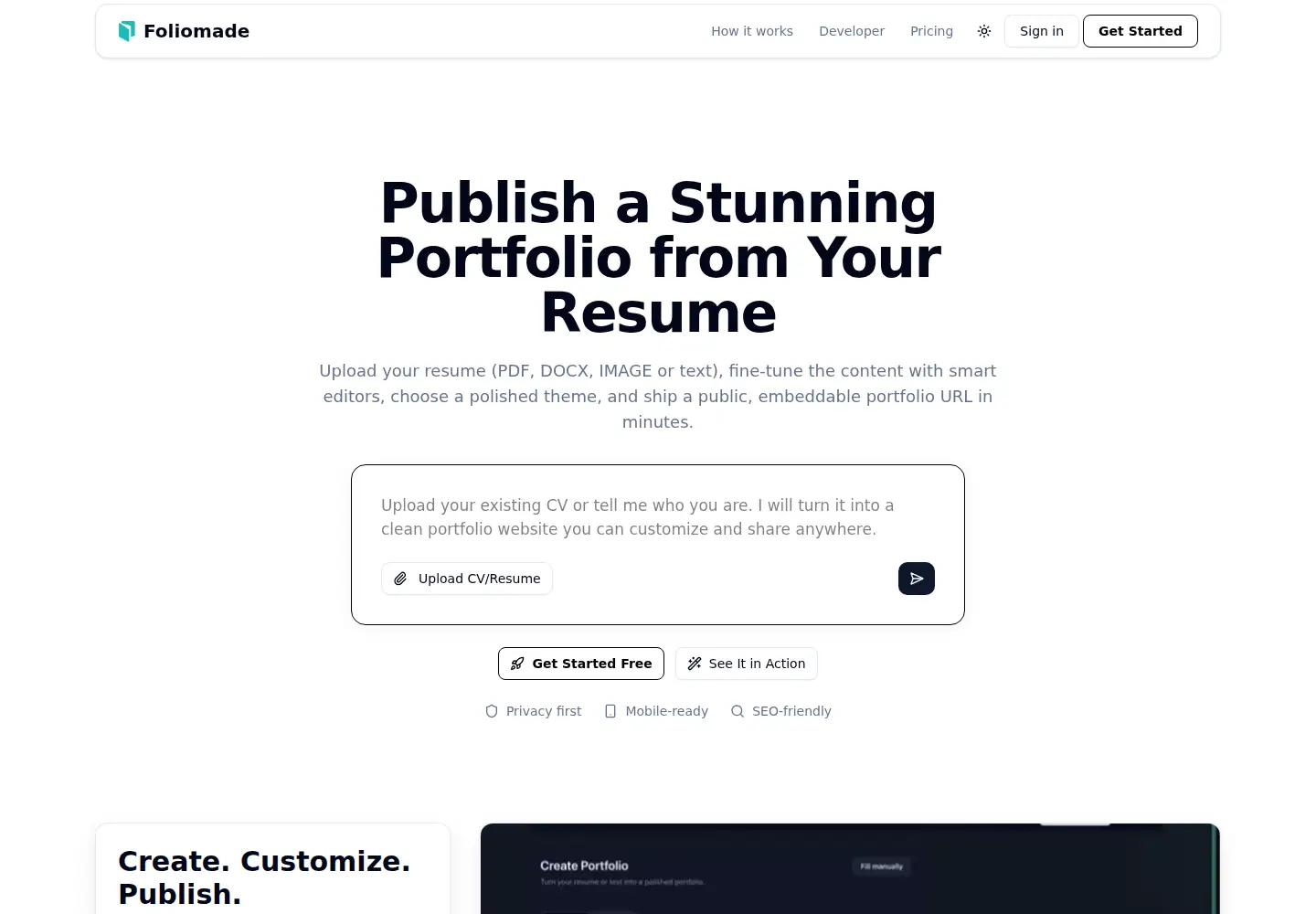 Screenshot of foliomade.com