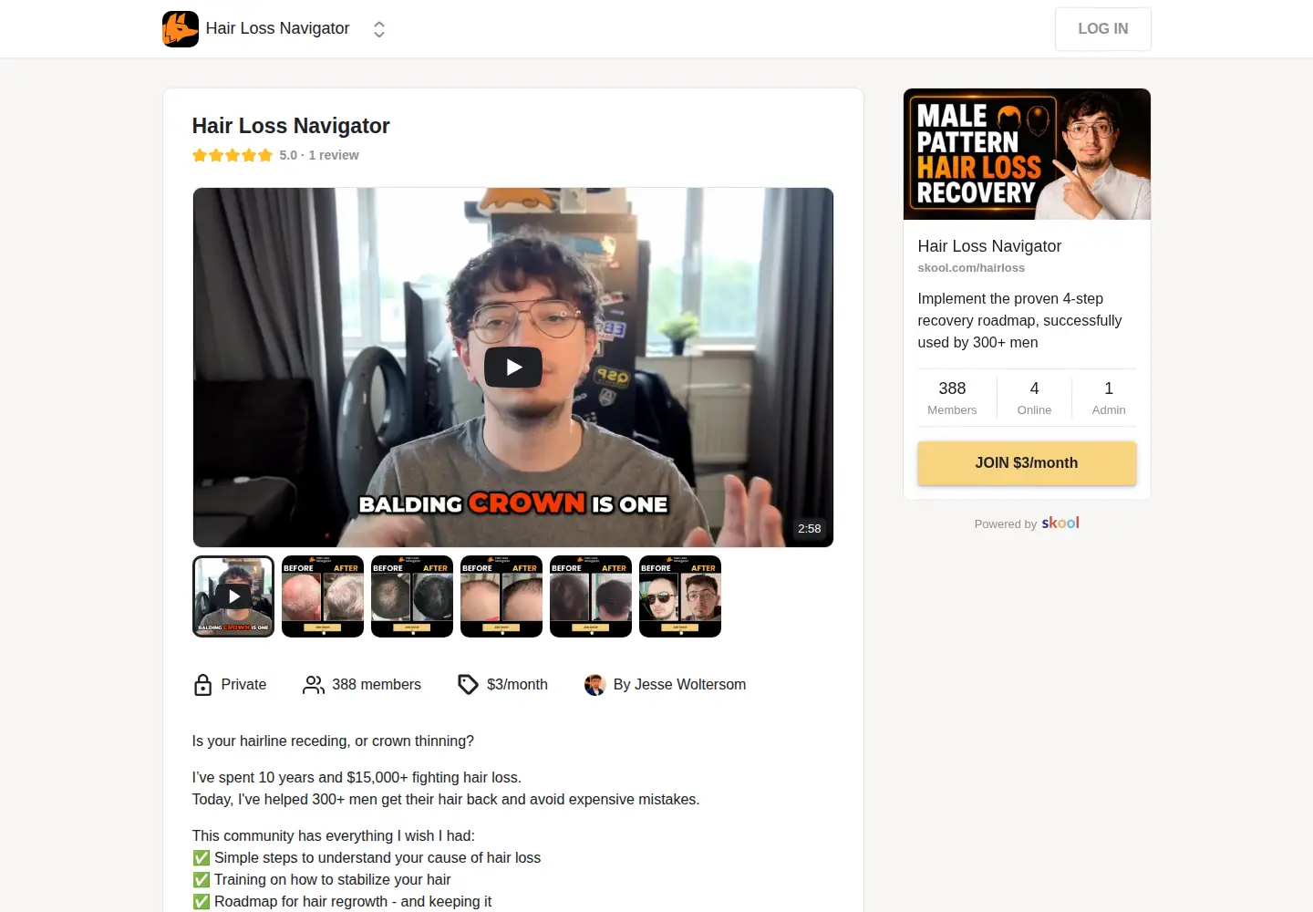Captured homepage of folliclefixers.com in the current scan