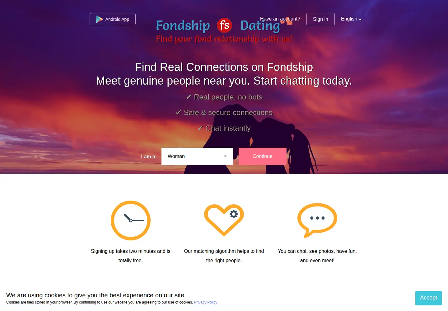 Captured homepage of fondship.com in the current scan
