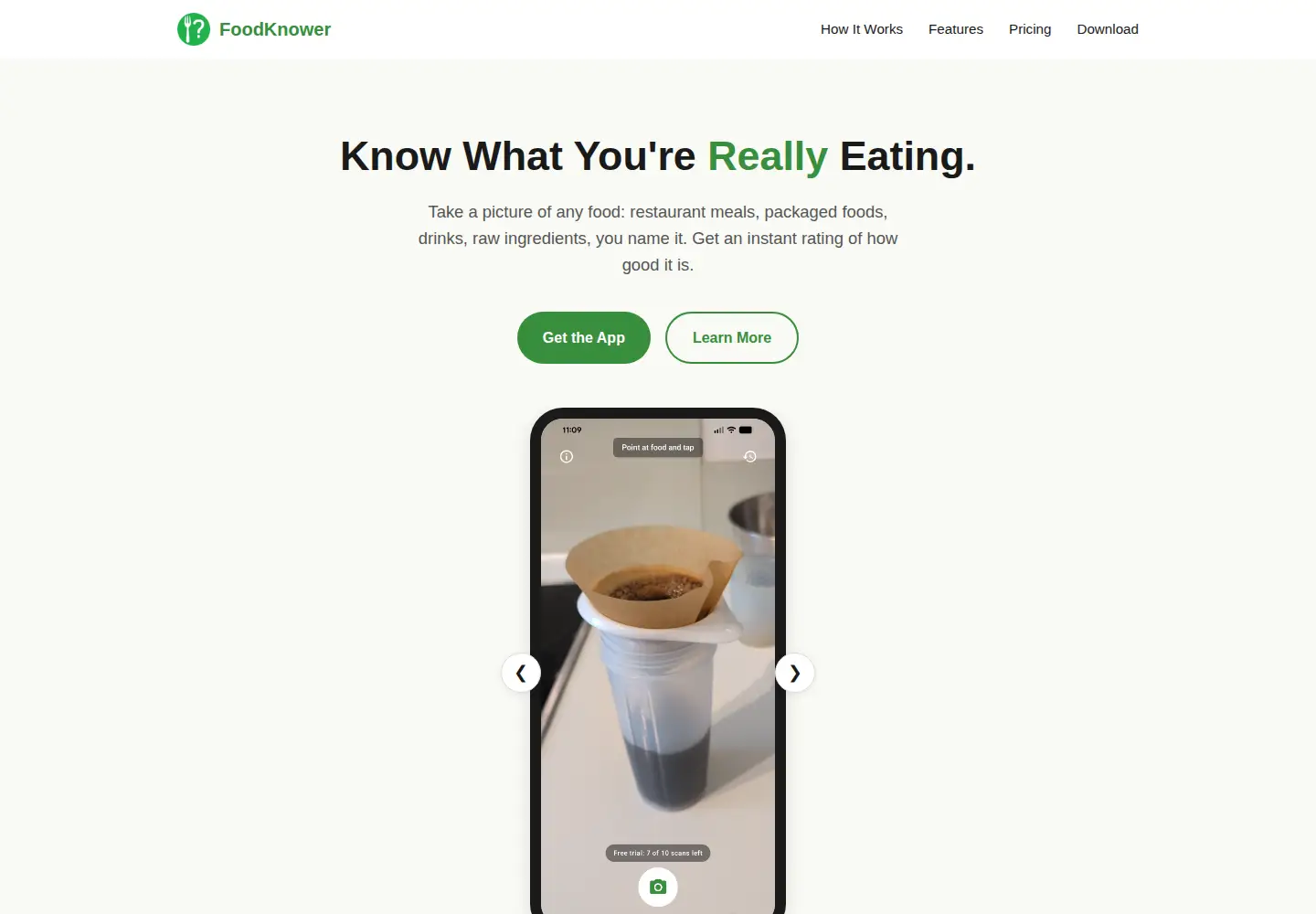 Screenshot of foodknower.com