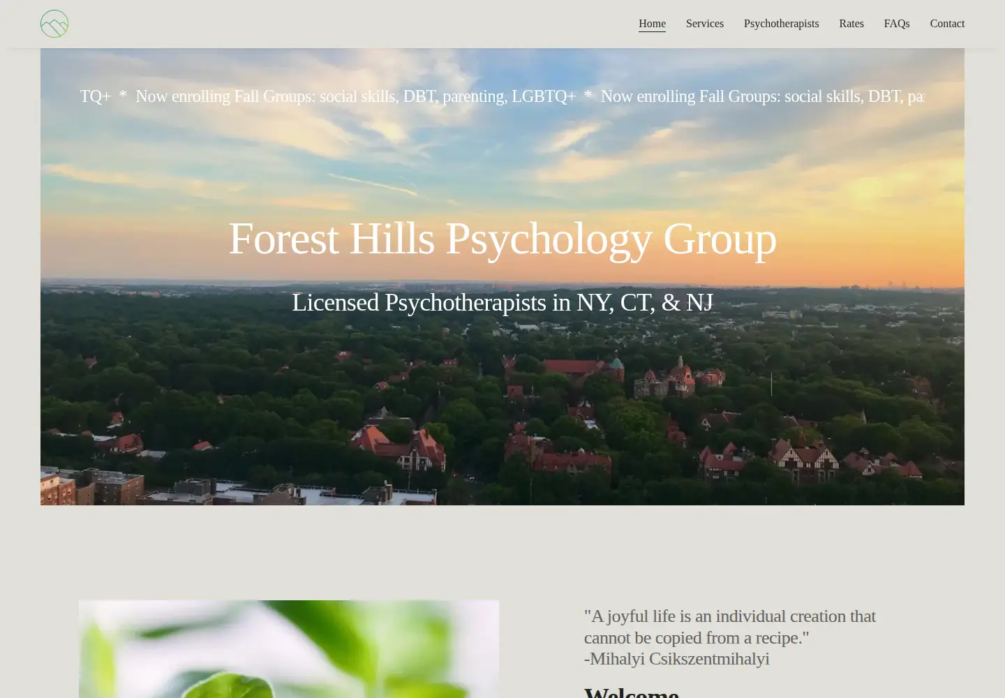 Screenshot of foresthillspsychology.com