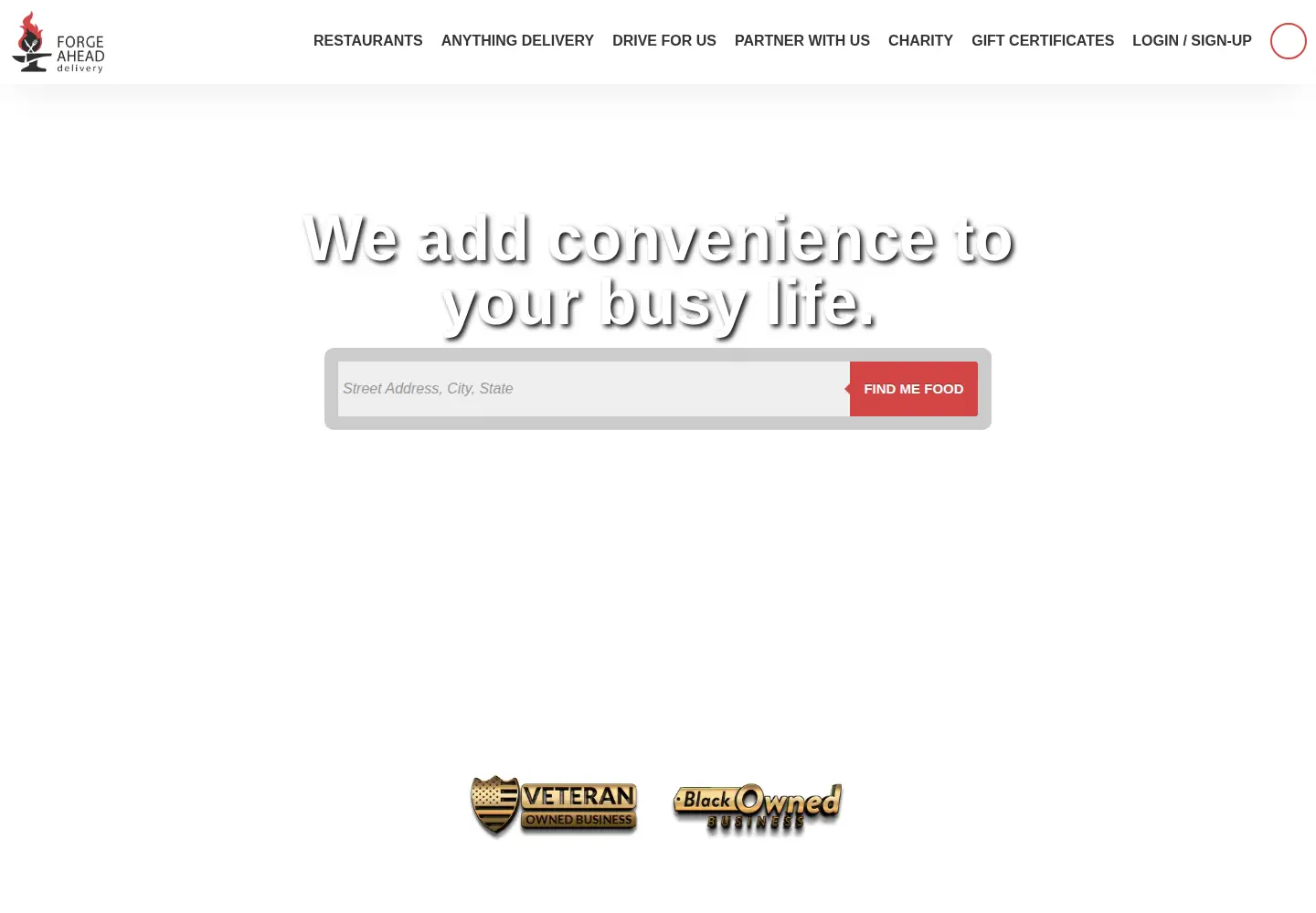 Captured homepage of forgeaheaddelivery.com in the current scan