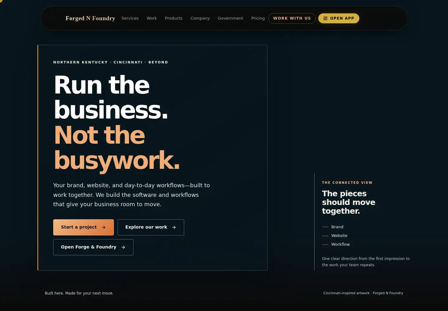 Captured homepage of forgednfoundry.com in the current scan