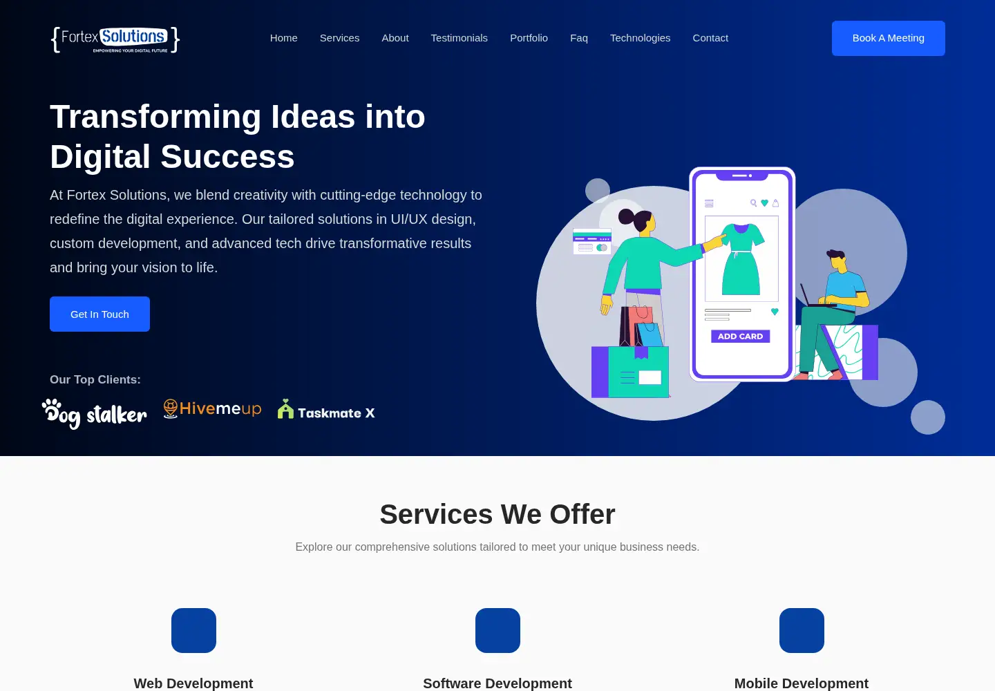 Captured homepage of fortexsolutions.com in the current scan