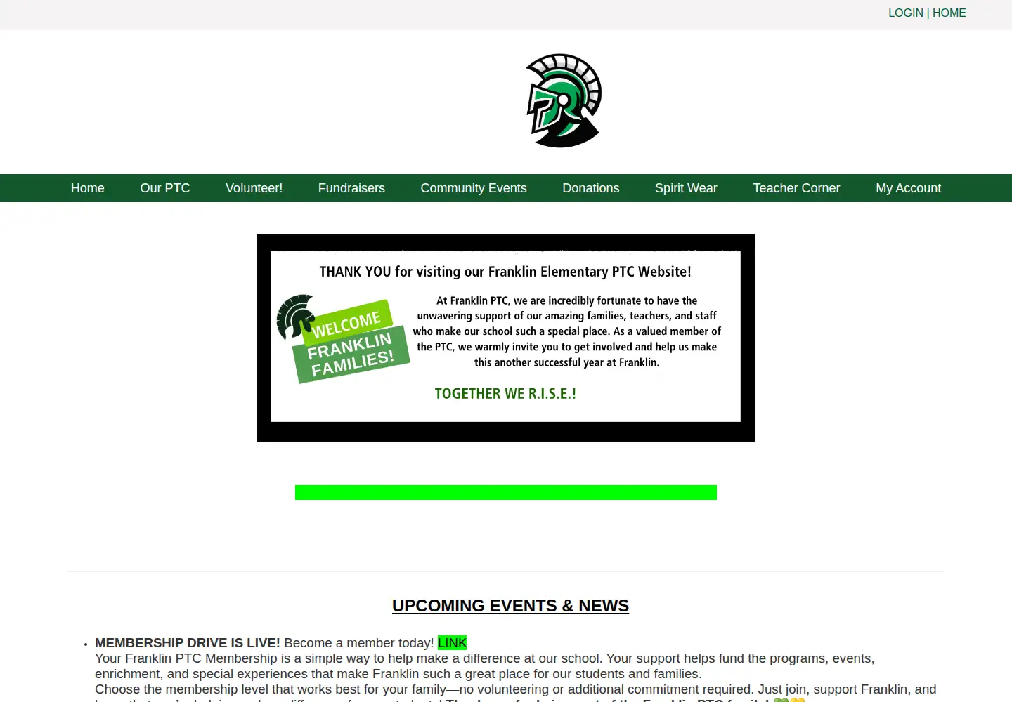 Captured homepage of franklinptc.com in the current scan