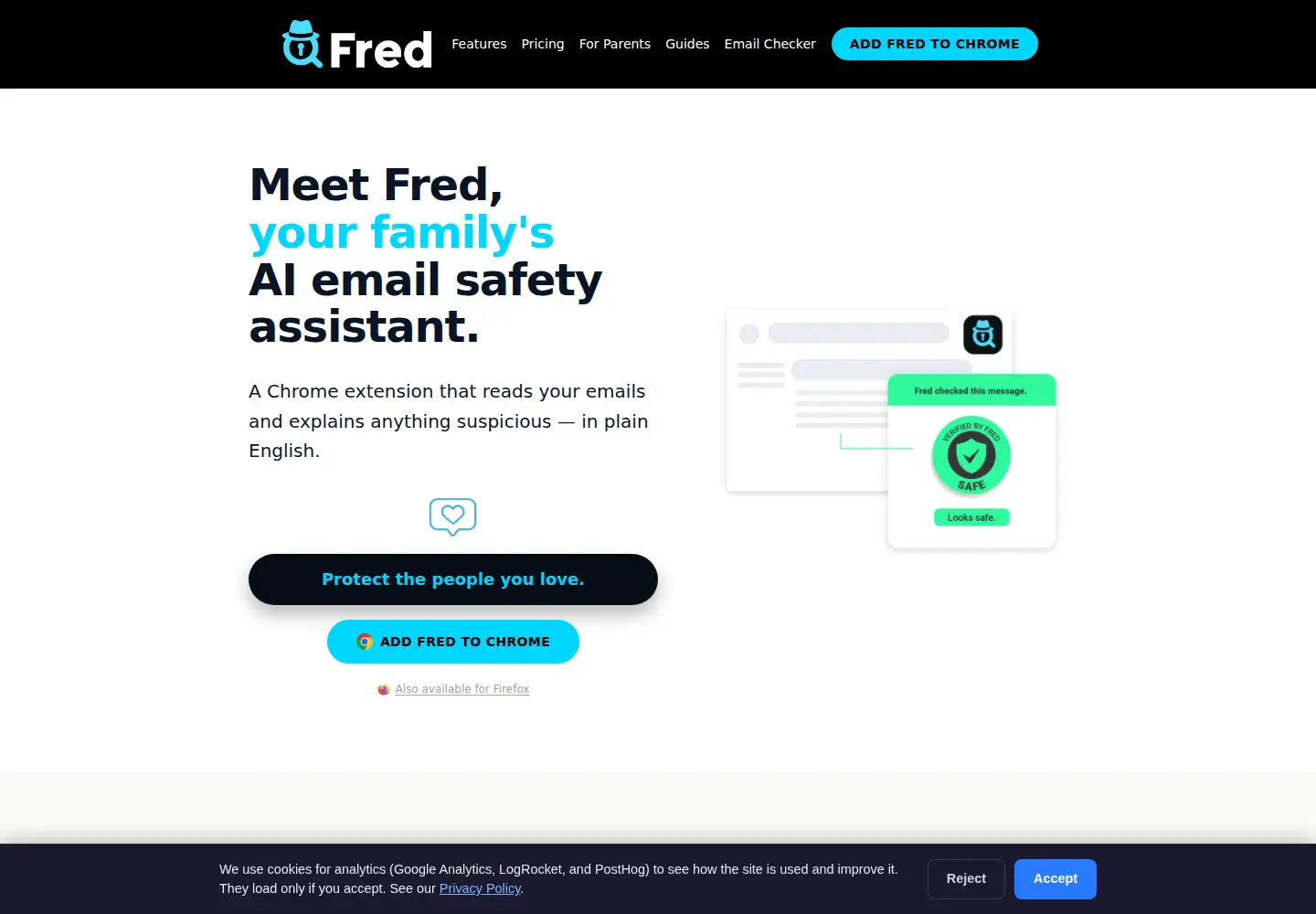 Captured homepage of fredsecurity.com in the current scan