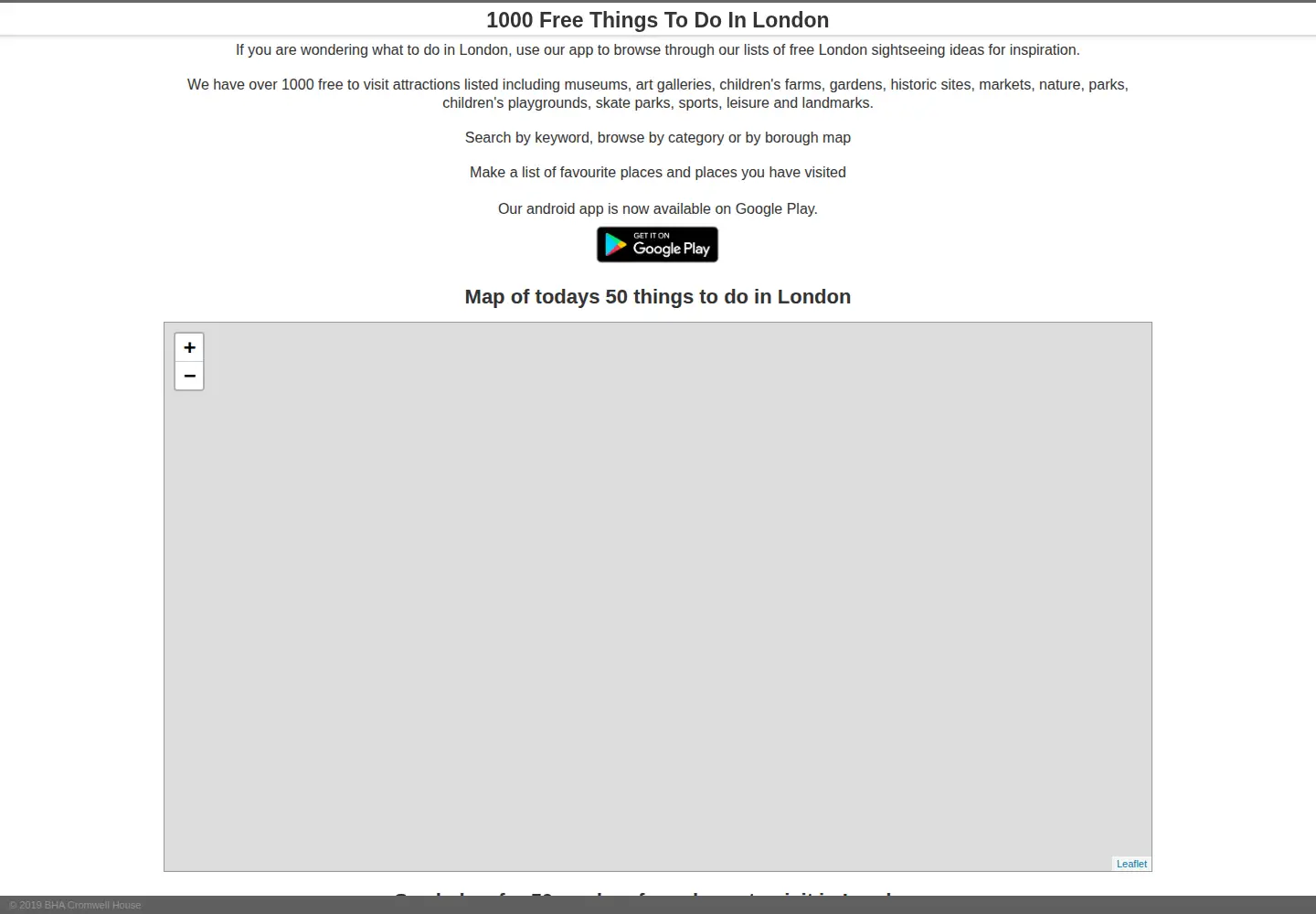 Screenshot of free-things-to-do-in-london.com