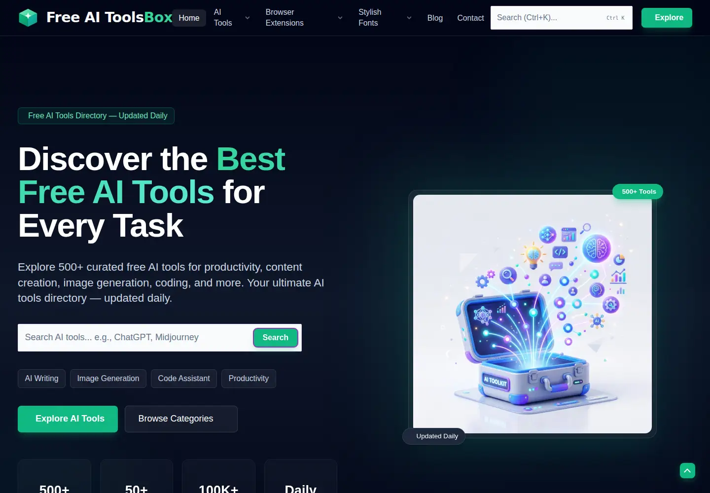 Screenshot of freeaitoolsbox.com