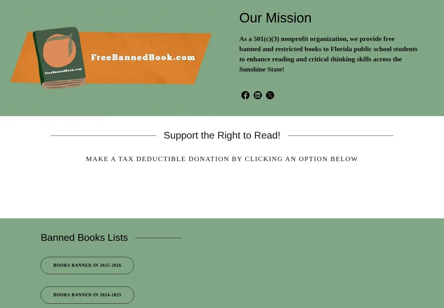 Screenshot of freebannedbook.com