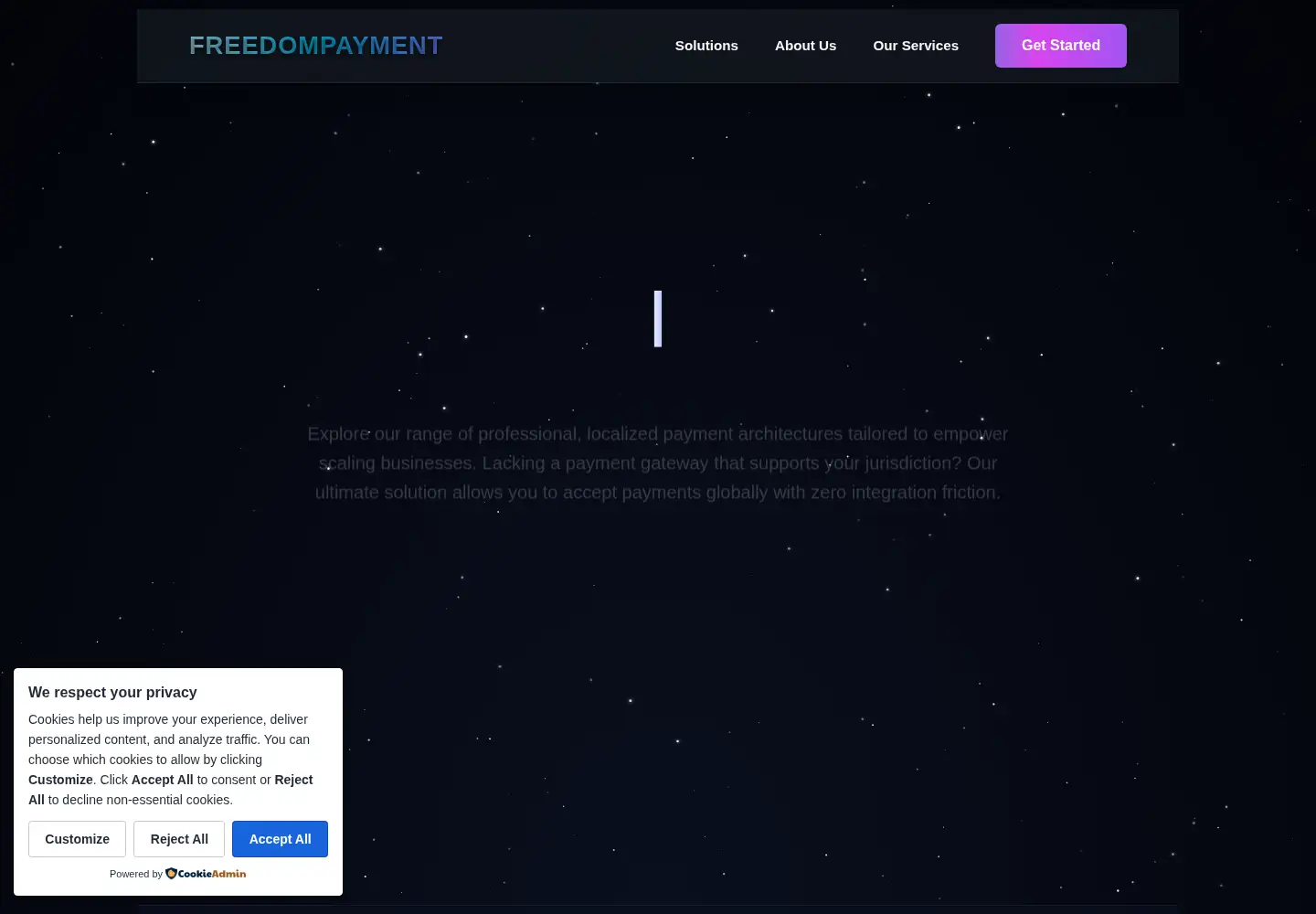Captured homepage of freedom-payment.com in the current scan