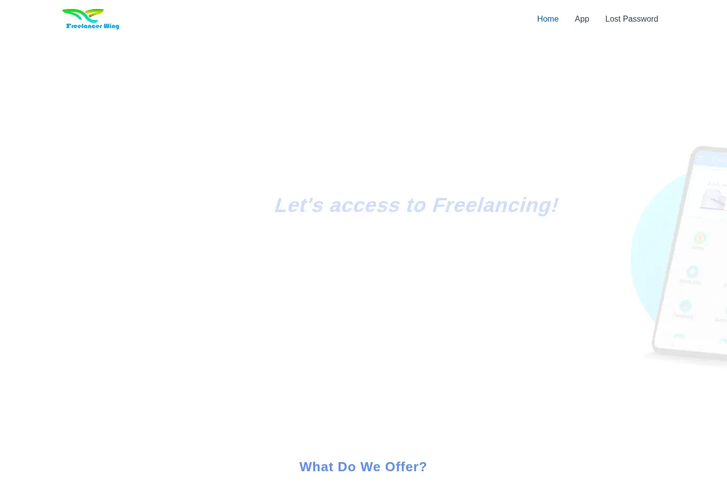 Captured homepage of freelancerwing.com in the current scan