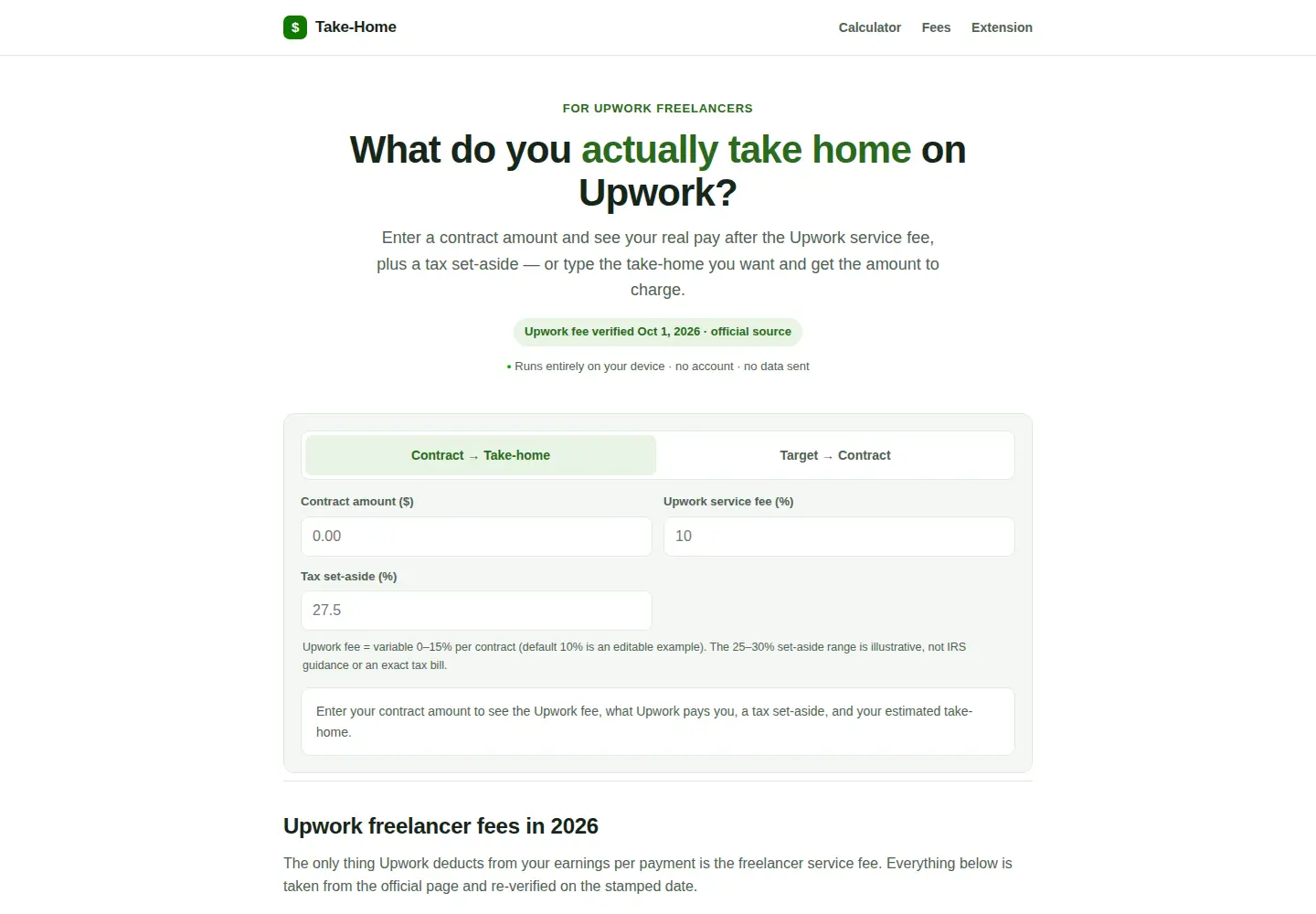 Captured homepage of freelancetakehome.com in the current scan