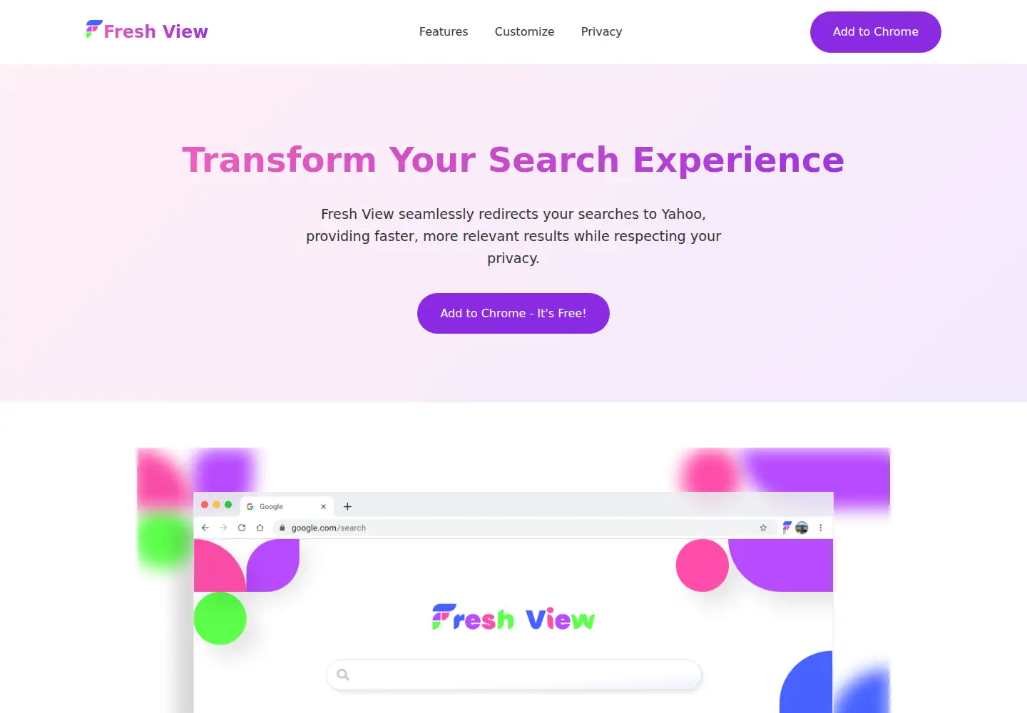 Captured homepage of freshviewlab.com in the current scan