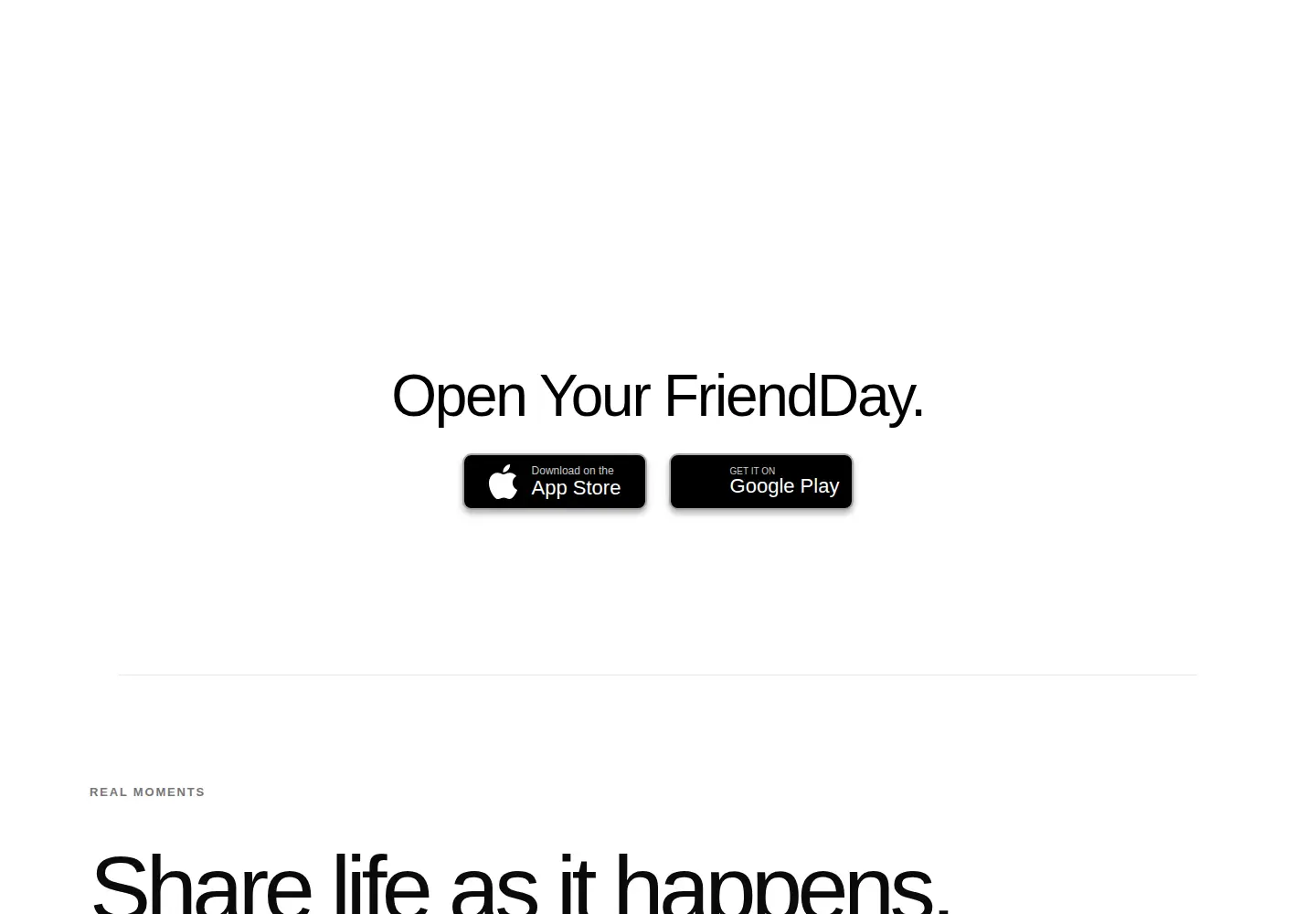 Captured homepage of friendday.com in the current scan