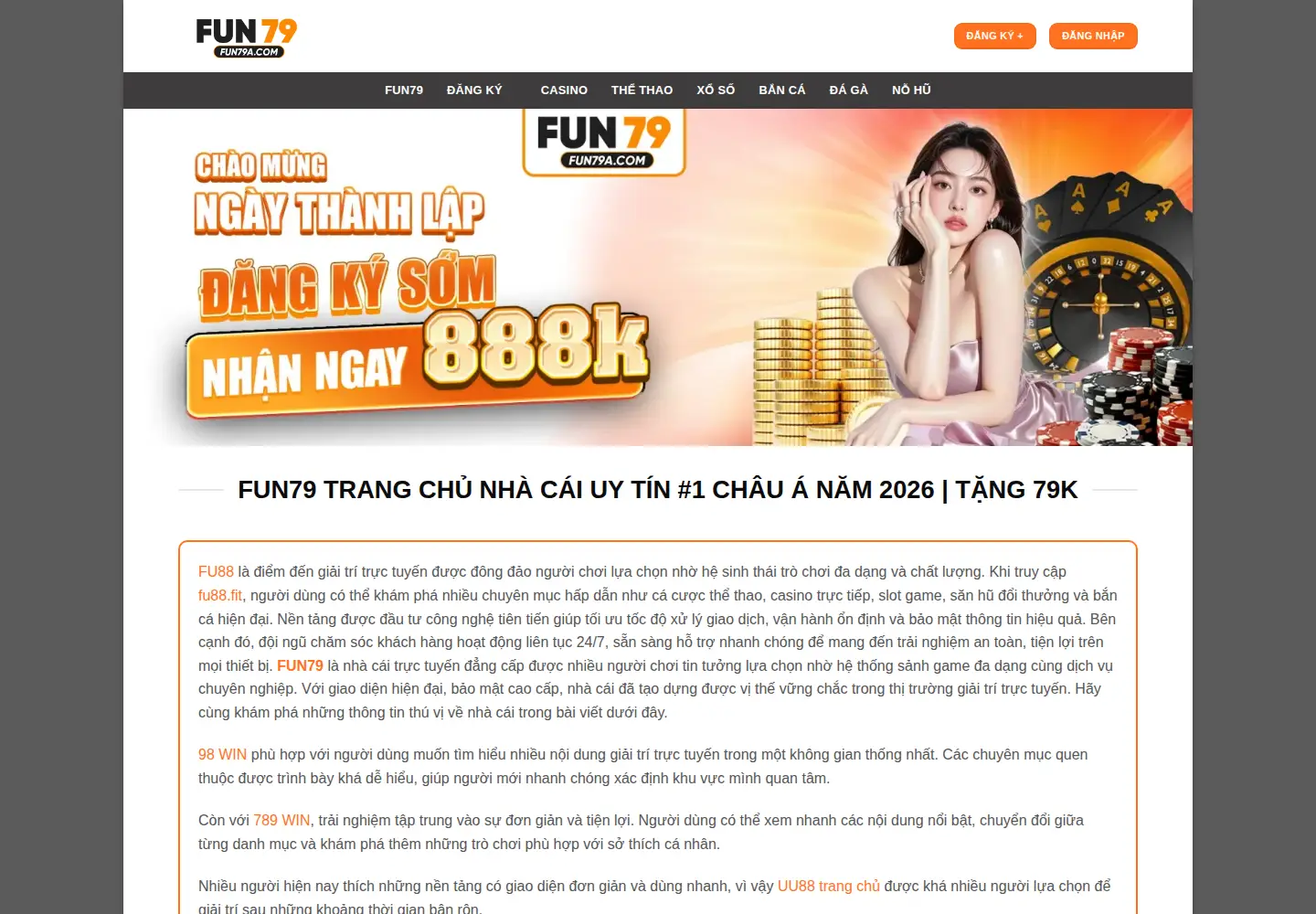 Screenshot of fun79a.com