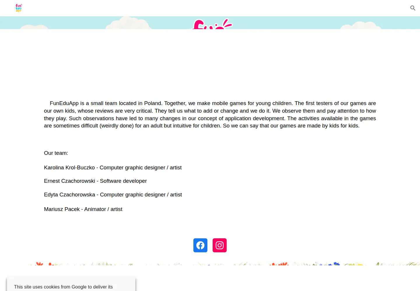 Captured homepage of funeduapp.com in the current scan