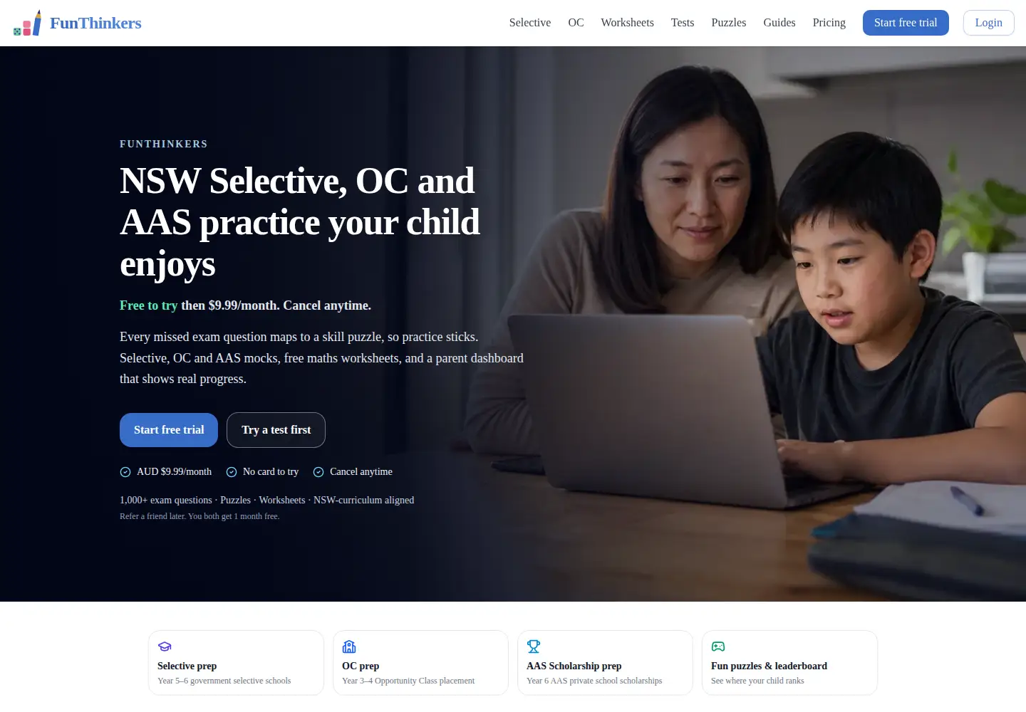 Screenshot of funthinkers.com