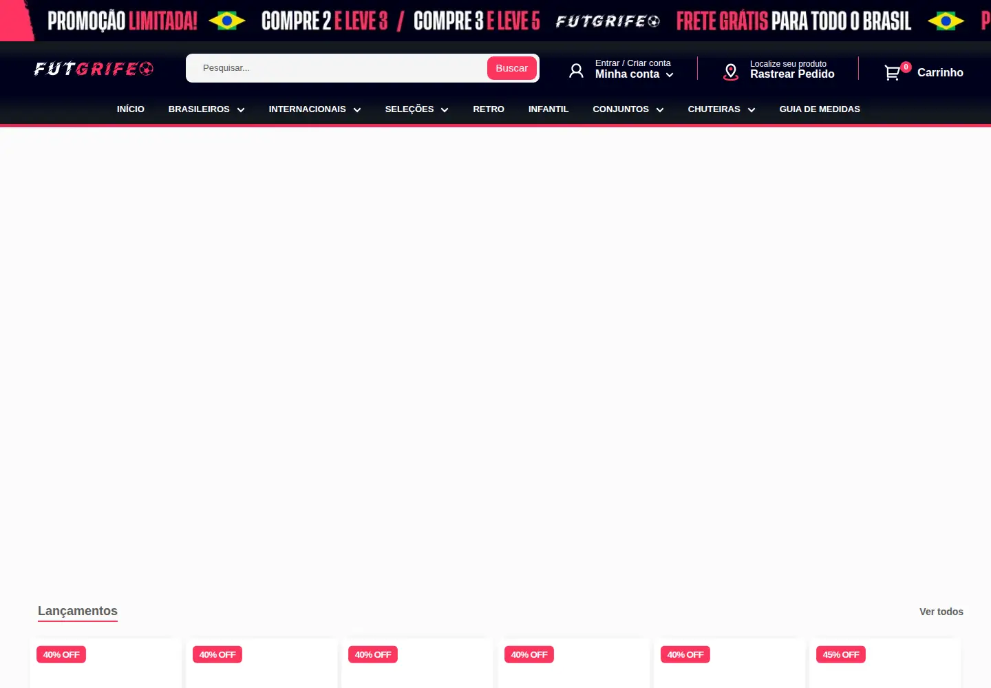 Captured homepage of futgrifebrasil.com in the current scan