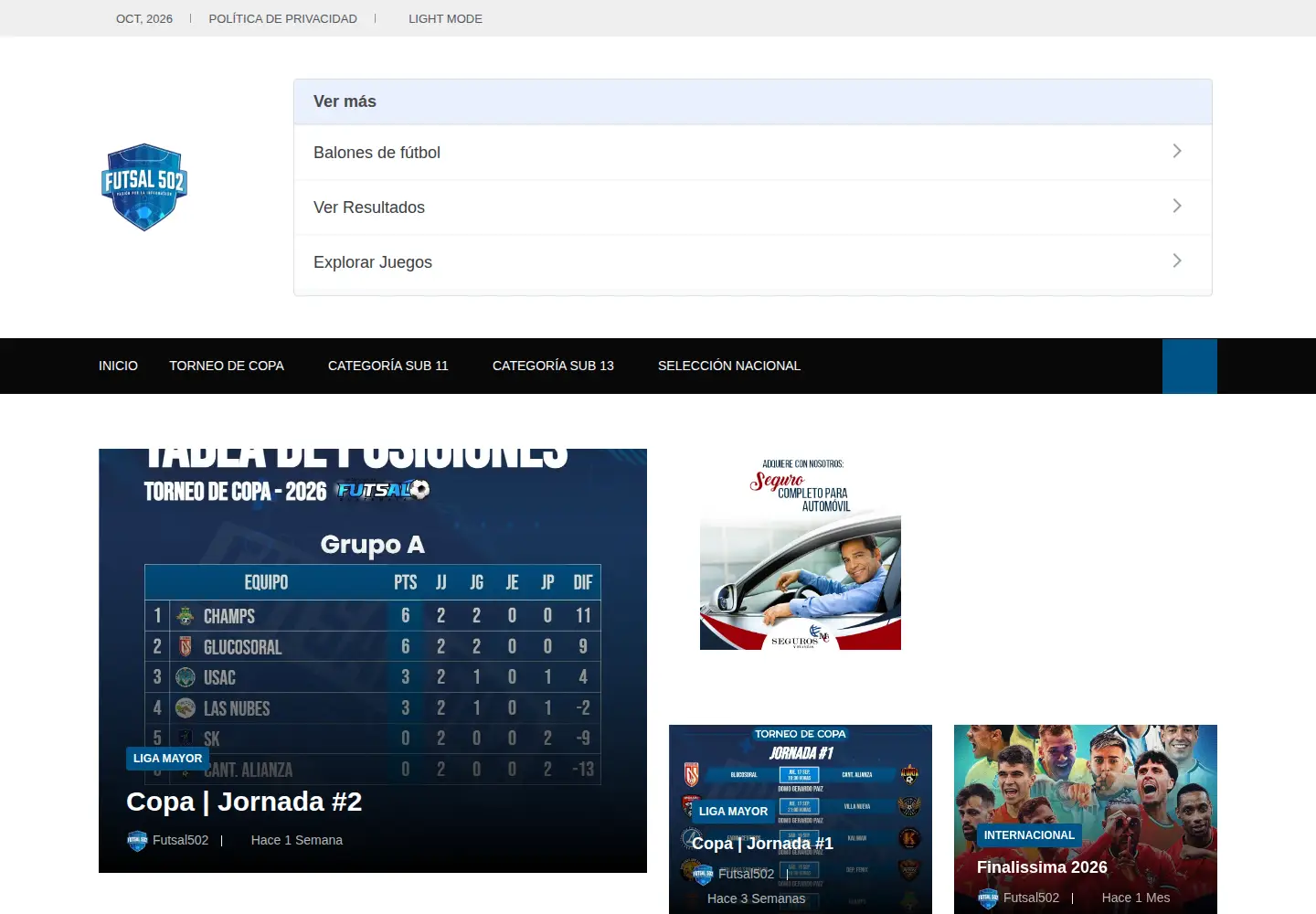 Screenshot of futsal502.com