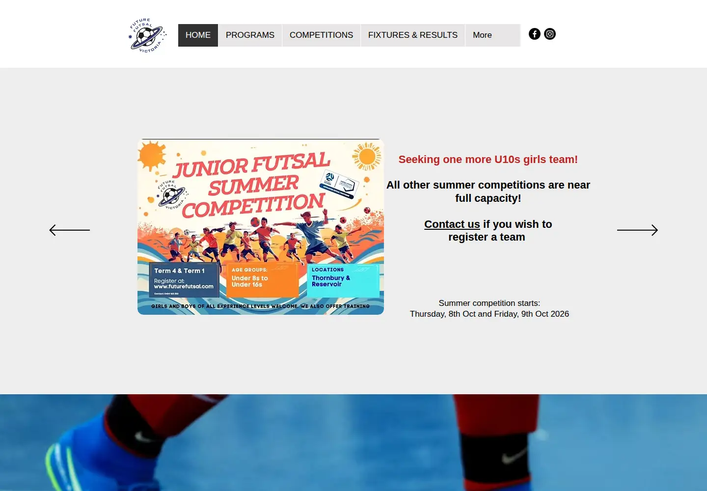 Screenshot of futurefutsal.com