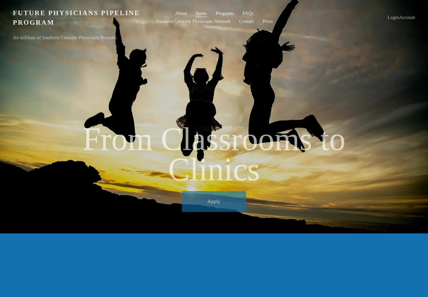 Captured homepage of futurephysicianspipeline.com in the current scan