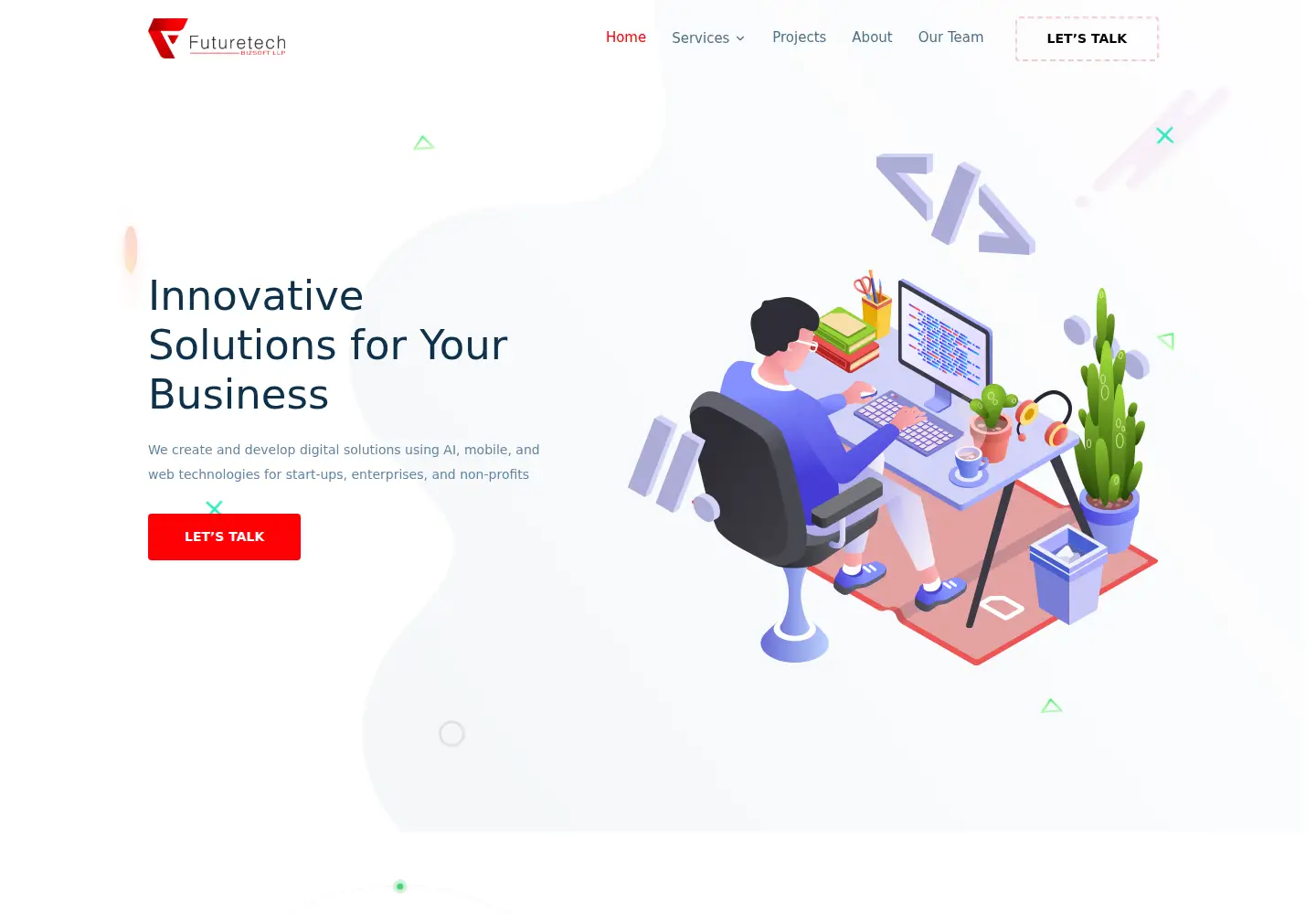 Captured homepage of futuretechbizsoft.com in the current scan