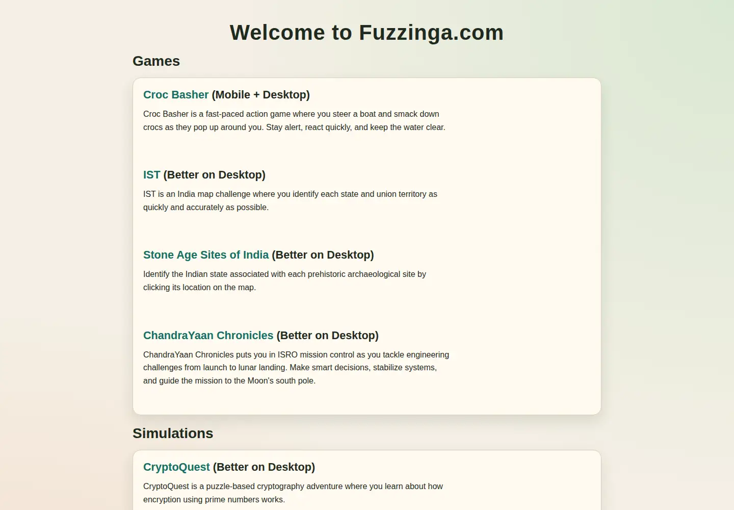 Captured homepage of fuzzinga.com in the current scan