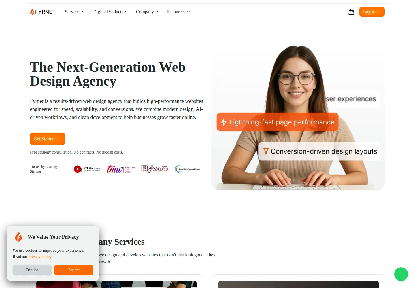 Screenshot of fyrnet.com
