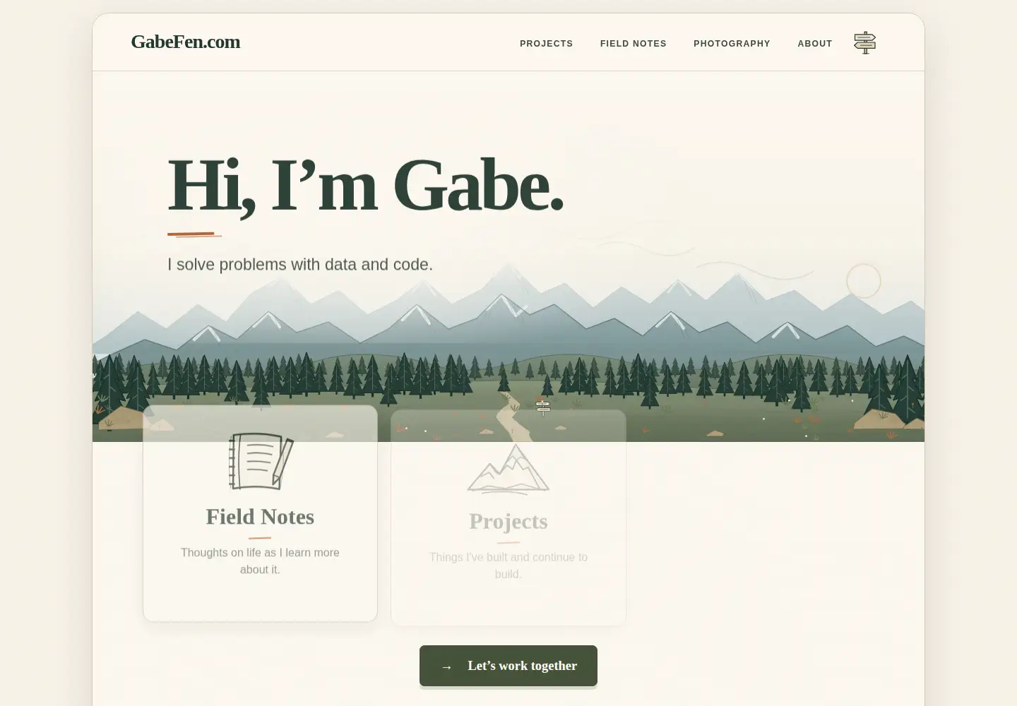 Captured homepage of gabefen.com in the current scan