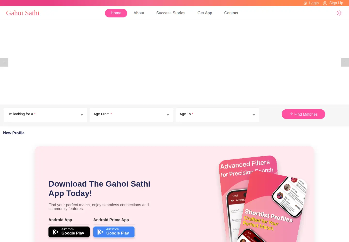 Captured homepage of gahoisathi.com in the current scan