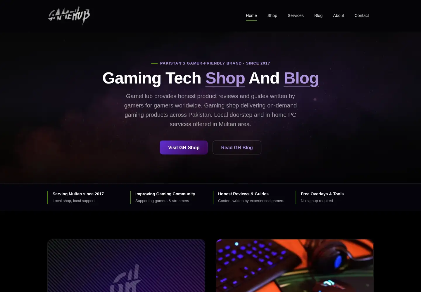 Captured homepage of gamehubpk.com in the current scan