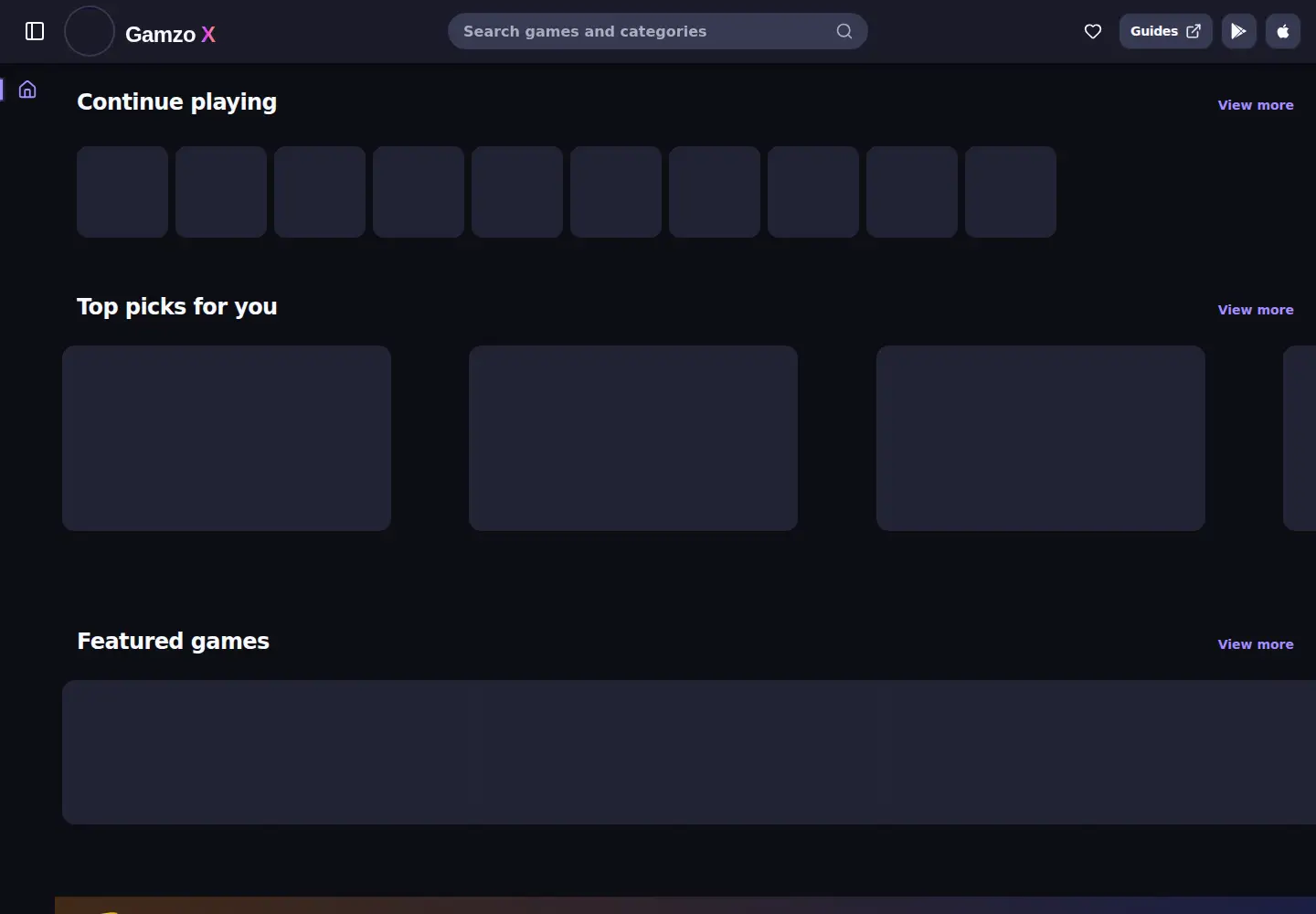 Screenshot of gamzox.com