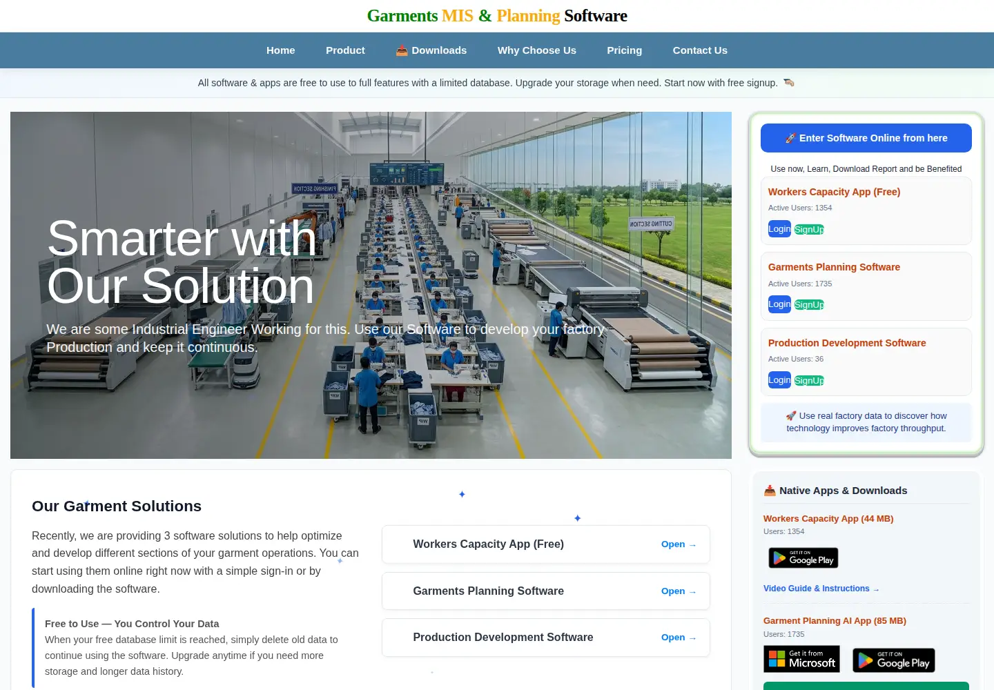 Screenshot of garmentsmis.com